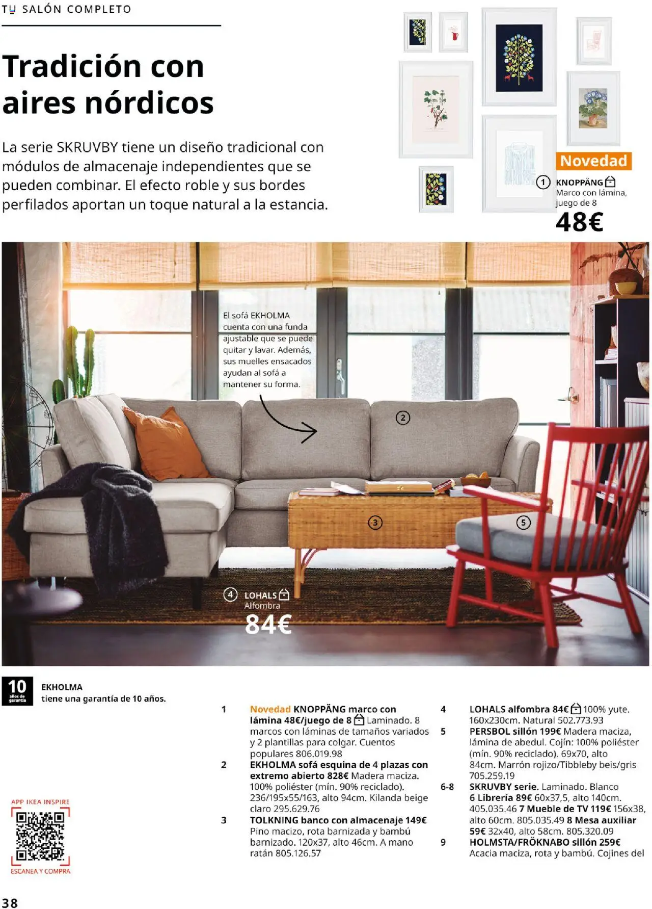 Catálogo IKEA Salones │ válido desde el 01.09.2025 | Página: 38 | Productos: Marco, Cojín, Sofá, Alfombra