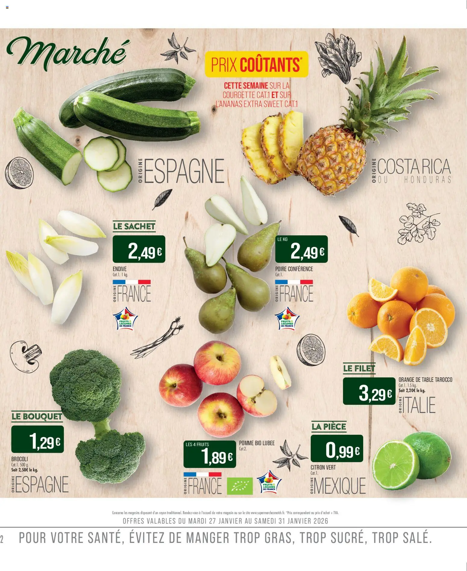 {H1} | Page: 2 | Produits: Citron vert, Poire, Brocoli, Courgette