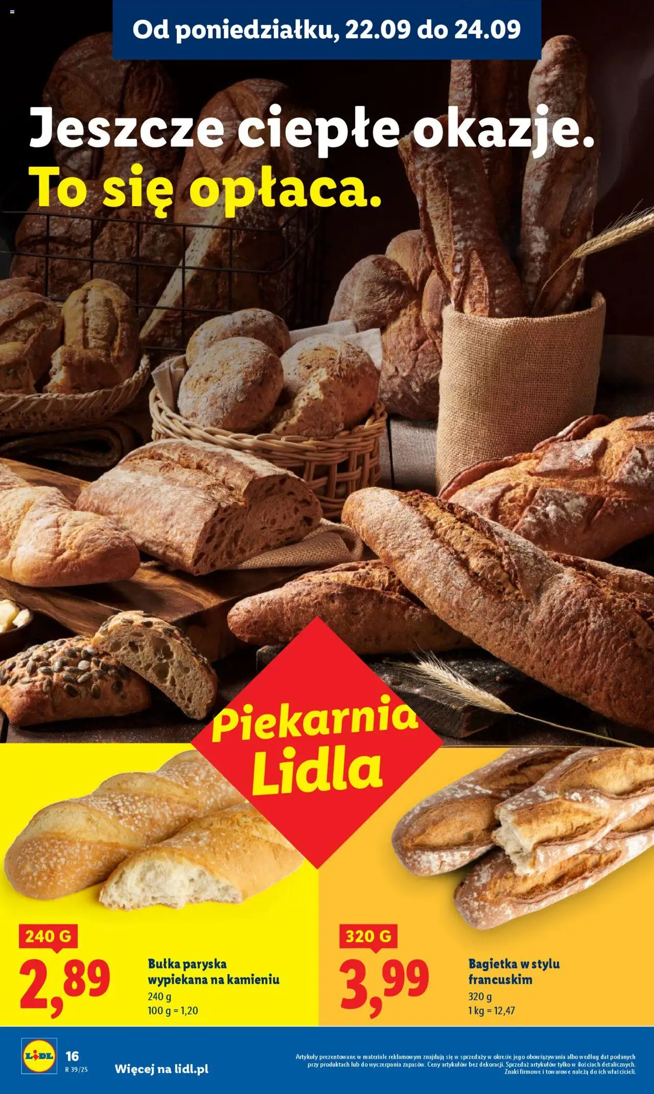 Lidl Gazetka od 22.09.2025 | Strona: 22 | Produkty: Piekarnia, Bułka, Bagietka