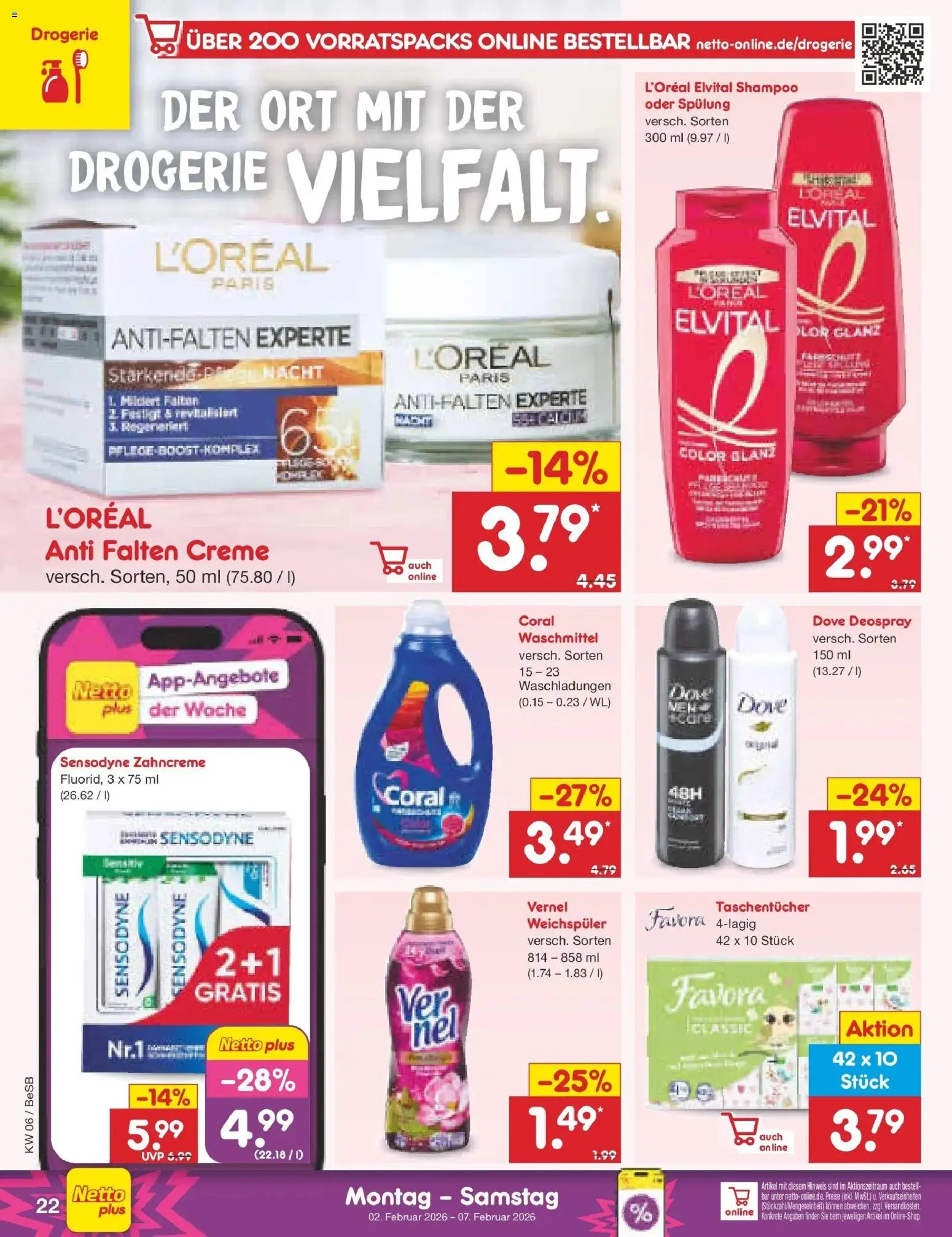 Netto Marken-Discount prospekt Kremmen	 – gültig ab 02.02.2026 | Seite: 28 | Produkte: Coral, Spülung, Creme, Deospray