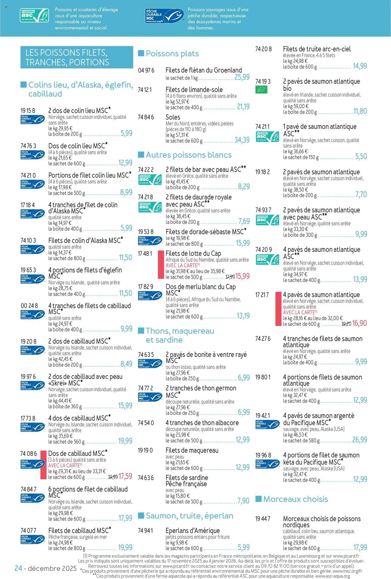 {H1} | Page: 24 | Produits: Pavé de saumon, Maquereau, Daurade, Thon