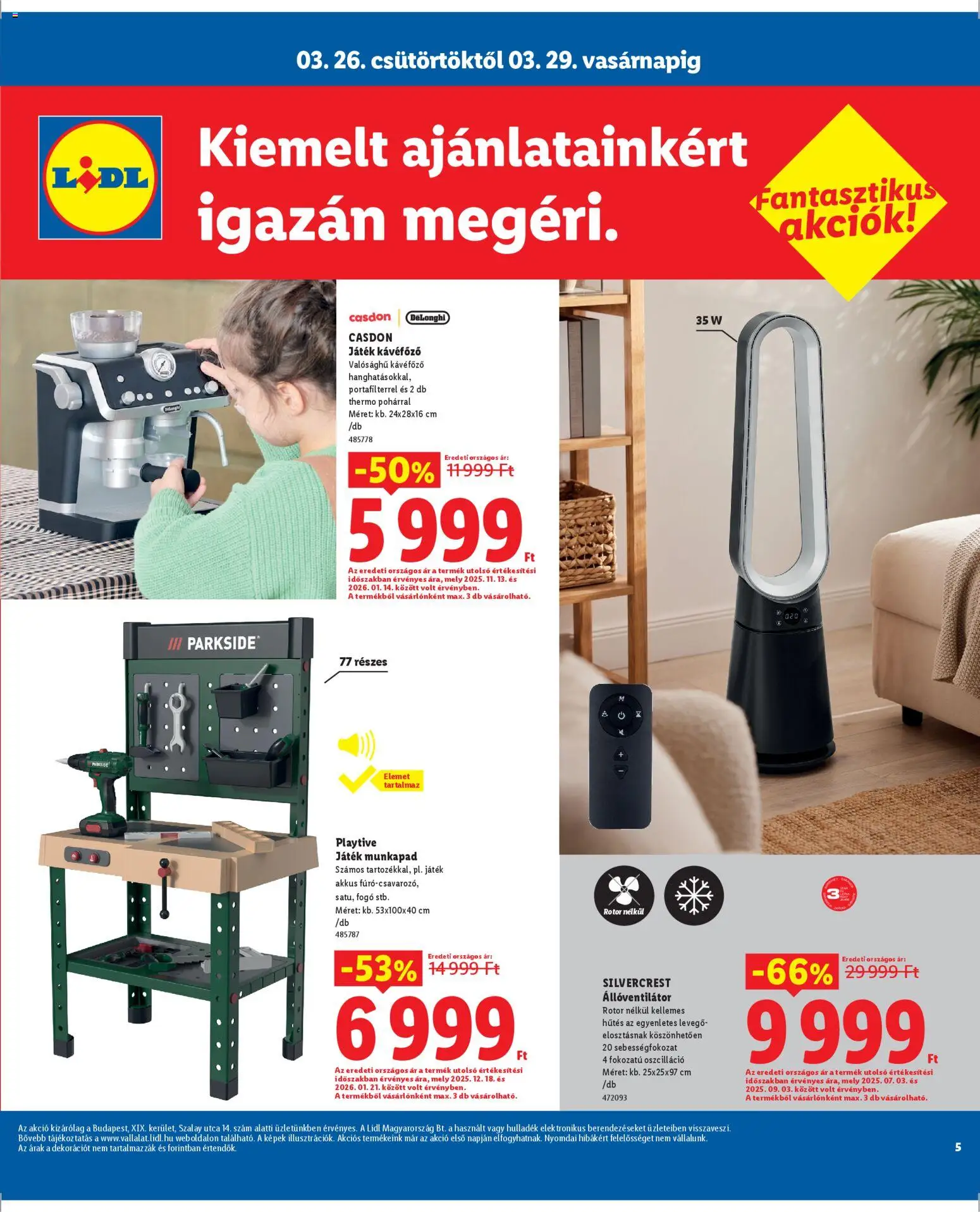 Lidl akciós ujság - amely érvényes a következő dátumtól: 26.03.2026 | Oldal: 5