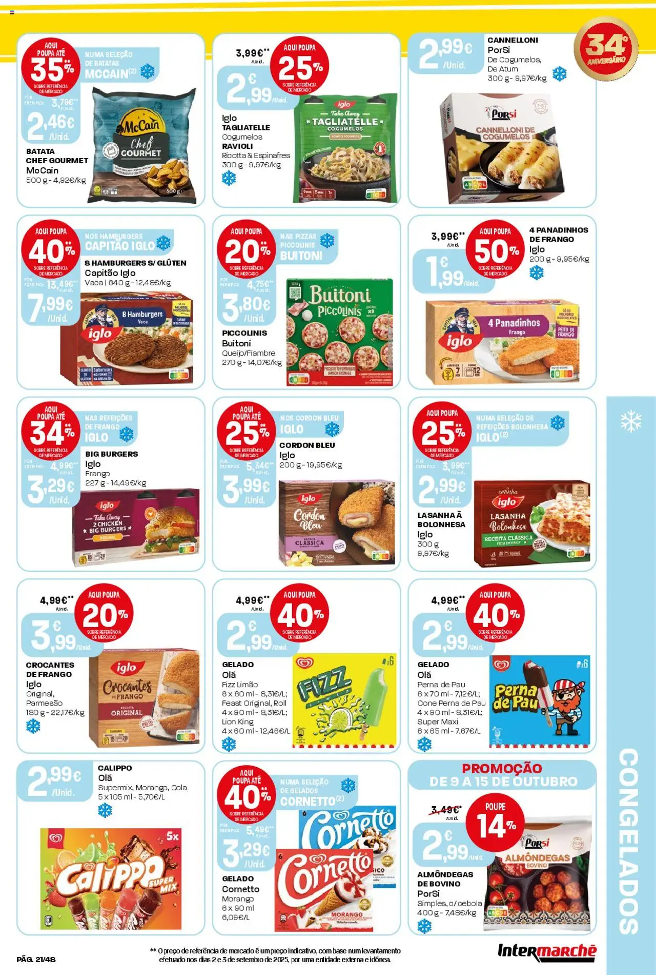 Intermarché folheto │ válido de 09.10.2025 | Página: 21 | Produtos: Batata, Capitão iglo, Lasanha, Base