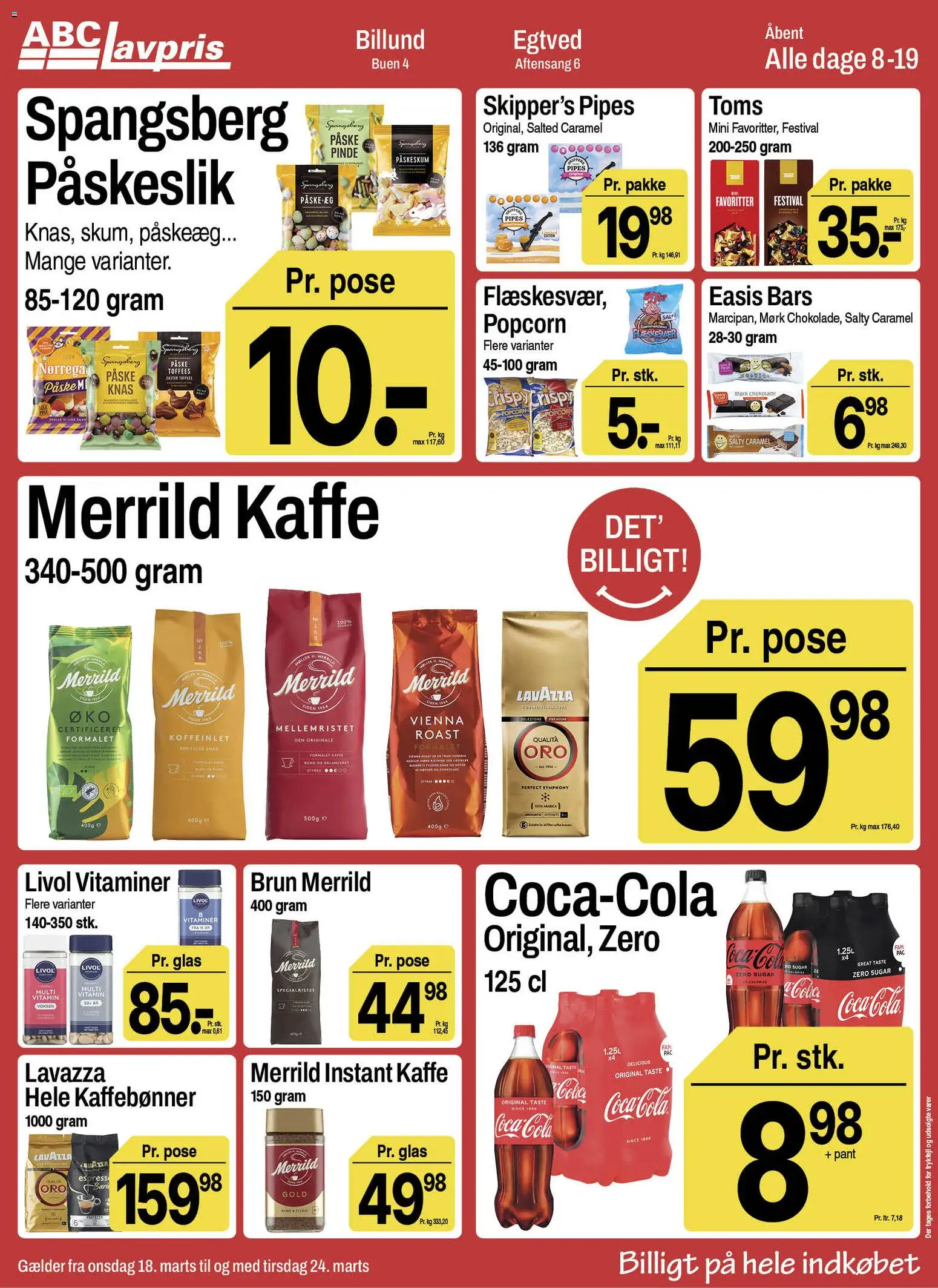 Abc Lavpris tilbudsavis – gyldig fra 18.03.2026 | Side: 7 | Produkter: Kaffe, Chokolade, Popcorn, Salt