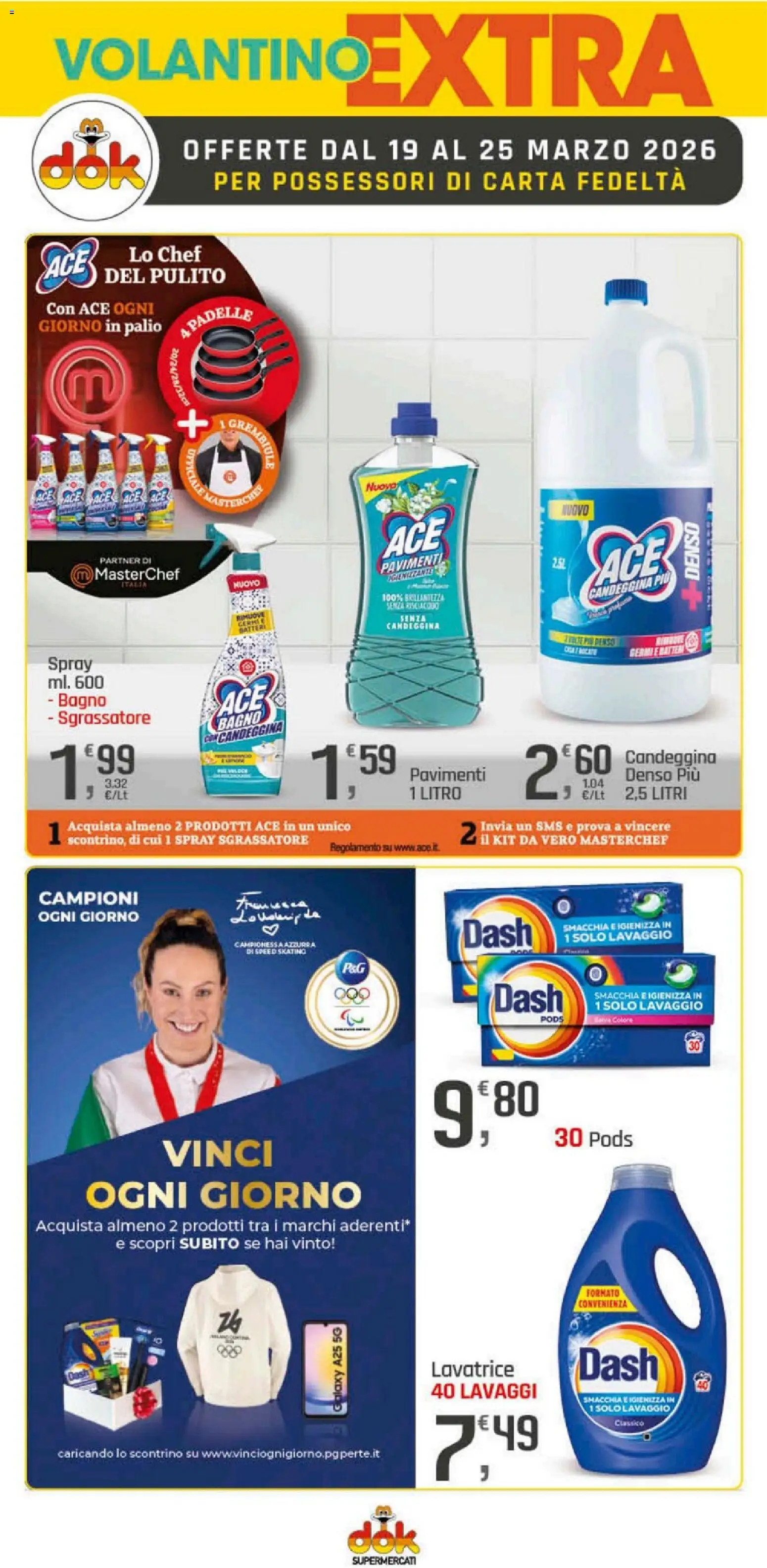 Volantino DOK del 19.03.2026 | Pagina: 14 | Prodotti: Candeggina, Sgrassatore, Lavatrice, Bagno