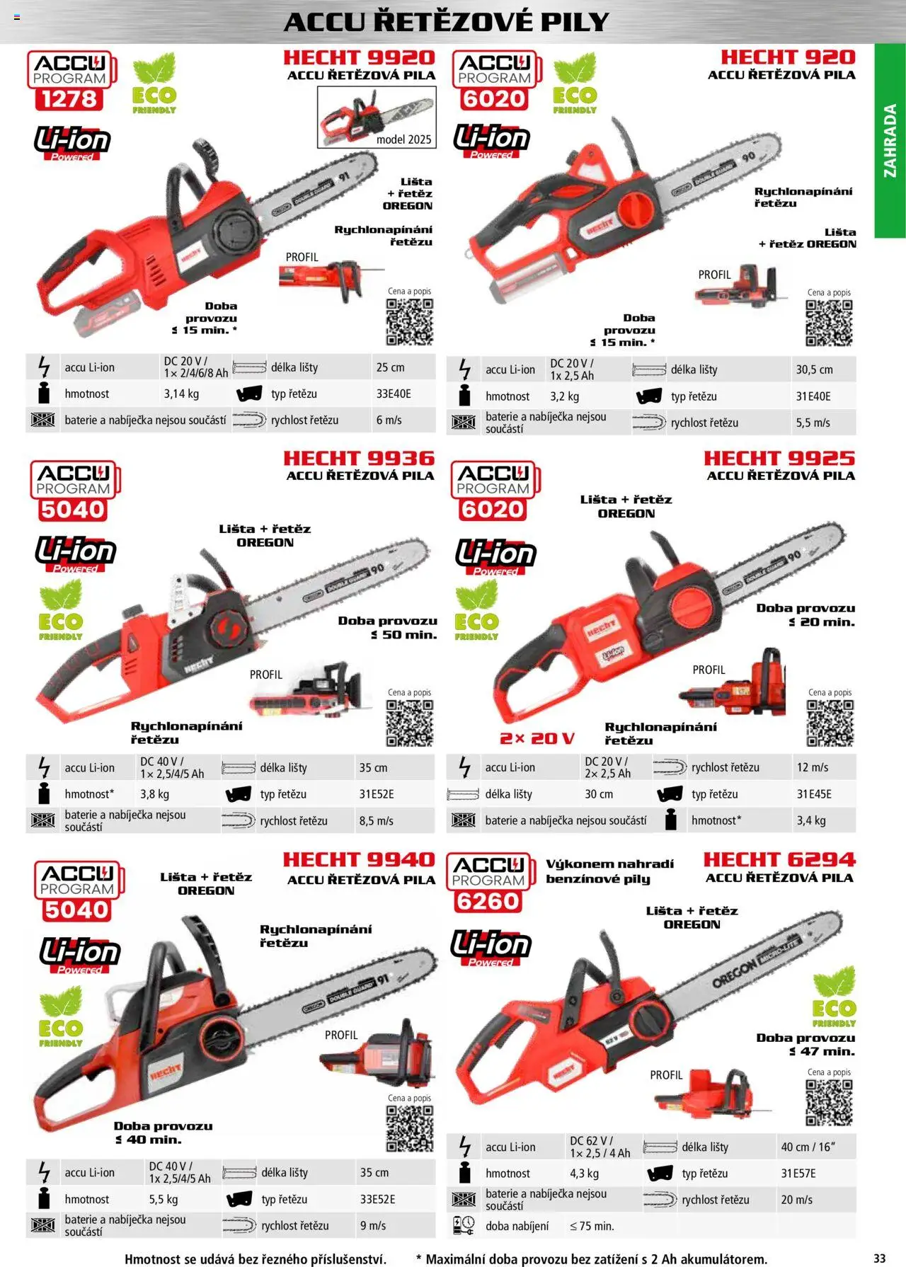Hecht katalog - Podzim - zima 2025 od 01.09.2025 | Strana: 33 | Produkty: Zahrada, Hecht, Baterie, Pila