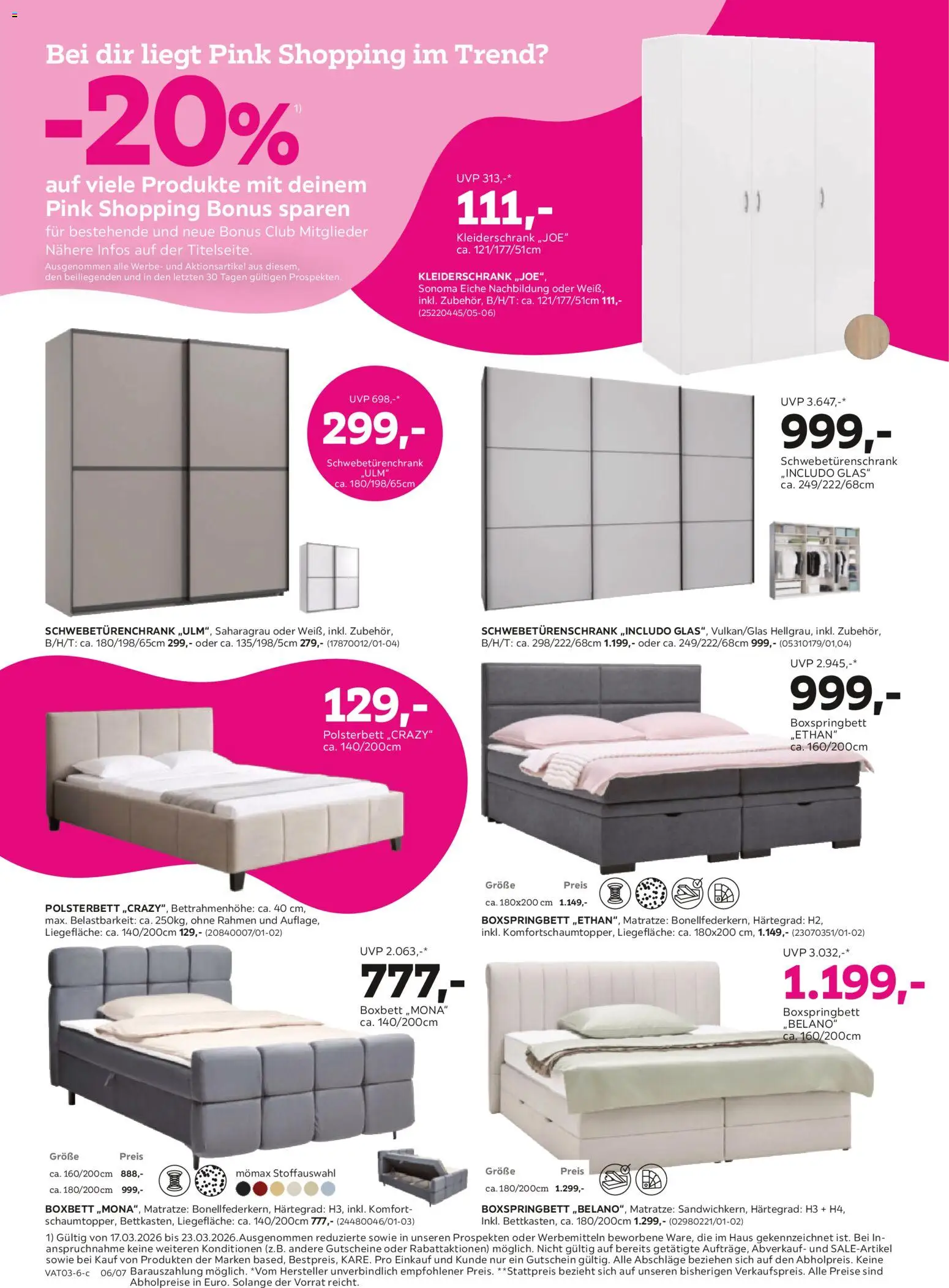 Mömax Prospekt aktuell gültig ab 17.03.2026 | Seite: 6 | Produkte: Matratze, Kleiderschrank