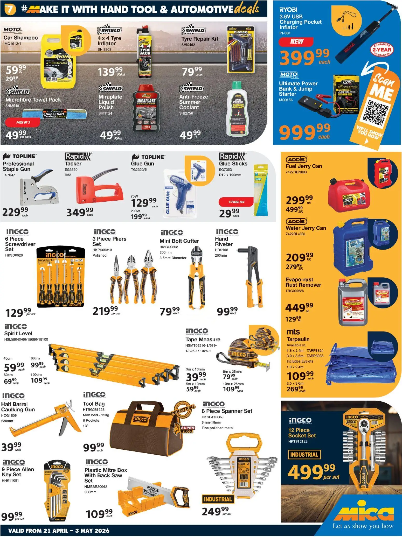New MICA catalogue – valid from 21.04.2026 | Page: 7 | Products: Bag, Cutter, Box, Tape measure