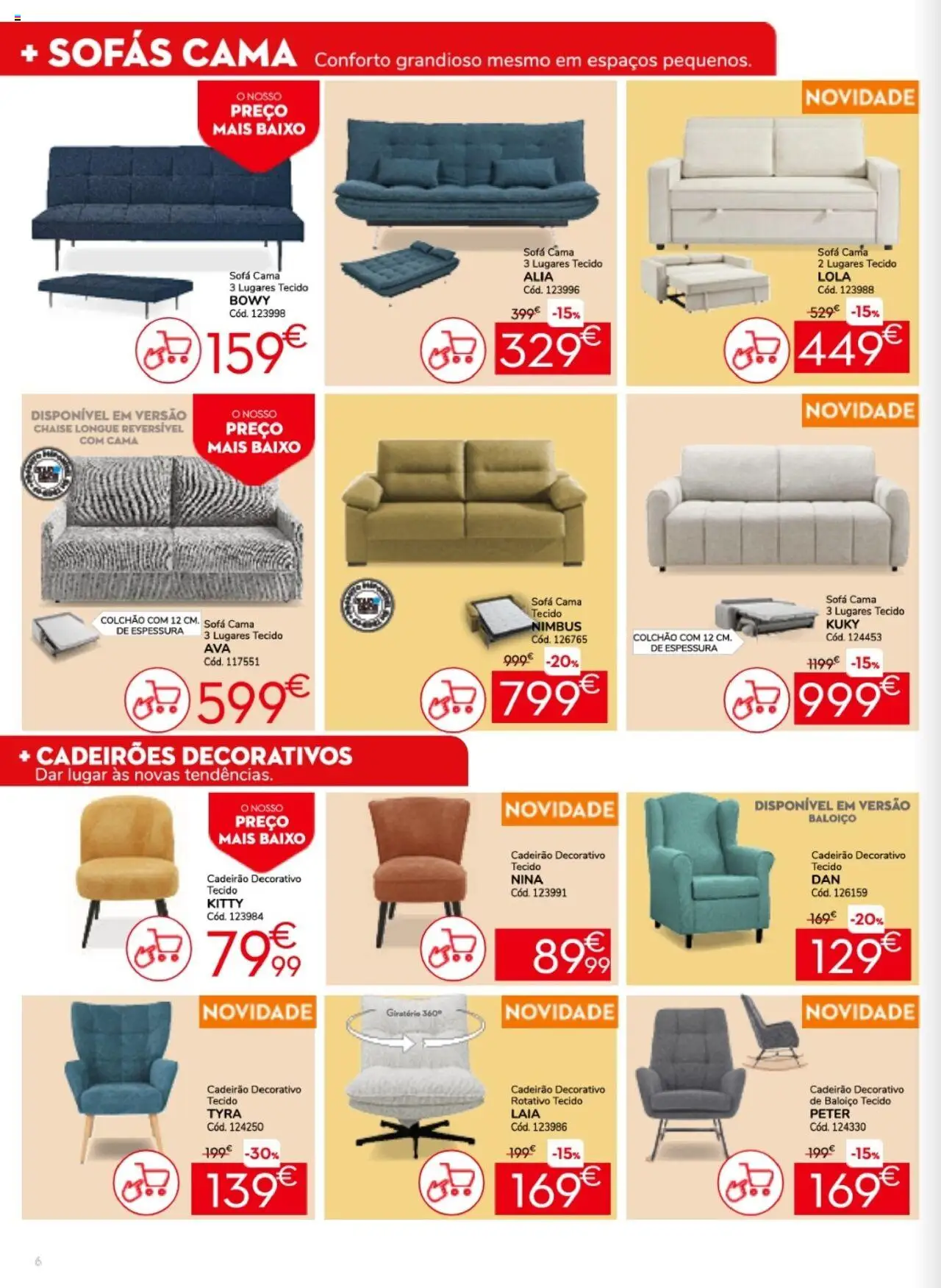 Conforama folheto │ válido de 25.09.2025 | Página: 6 | Produtos: Baloiço, Sofás, Colchão, Sofá