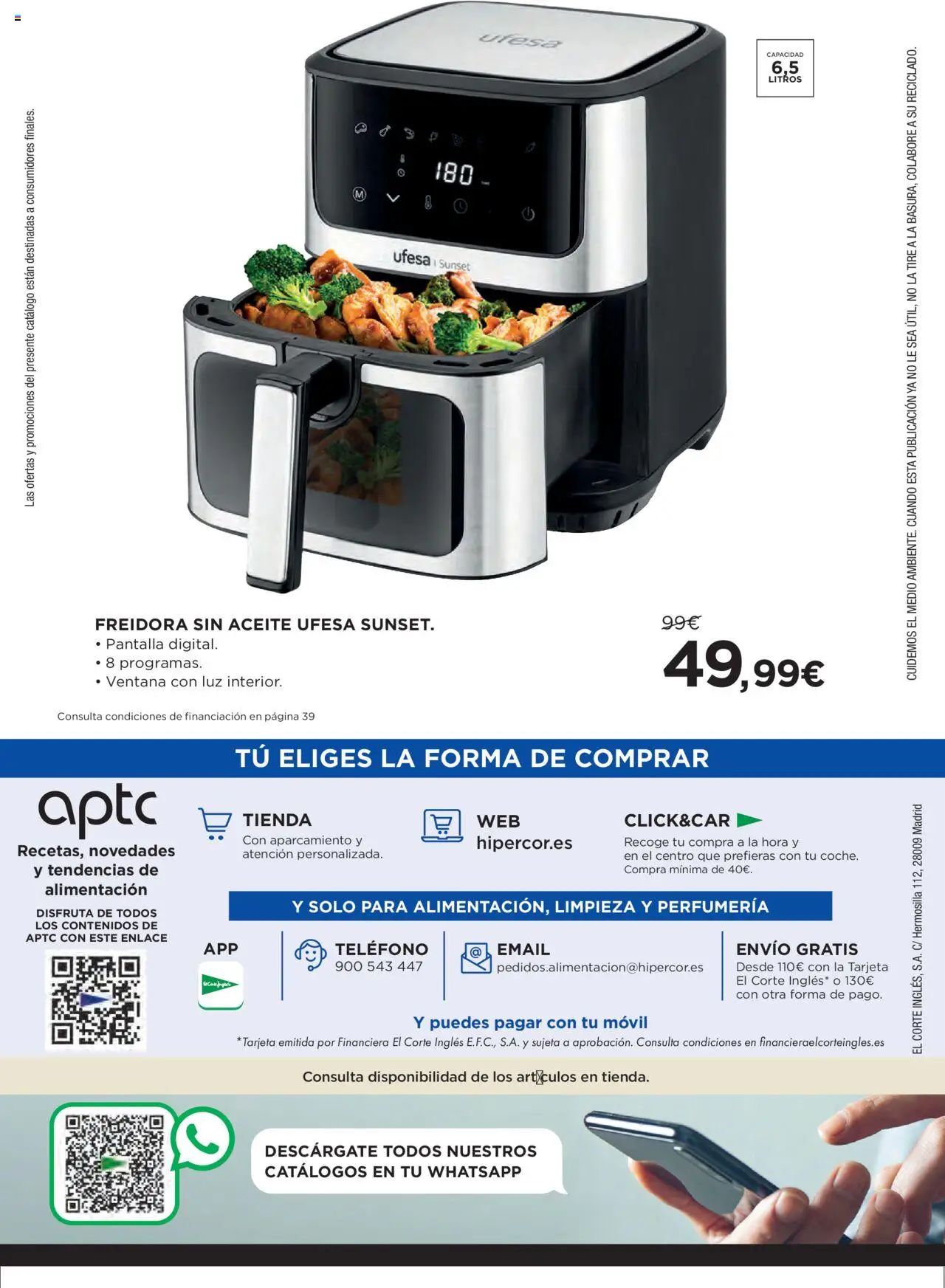 Hipercor catálogo │ válido desde el 11.09.2025 | Página: 55 | Productos: Aceite, Teléfono, Freidora