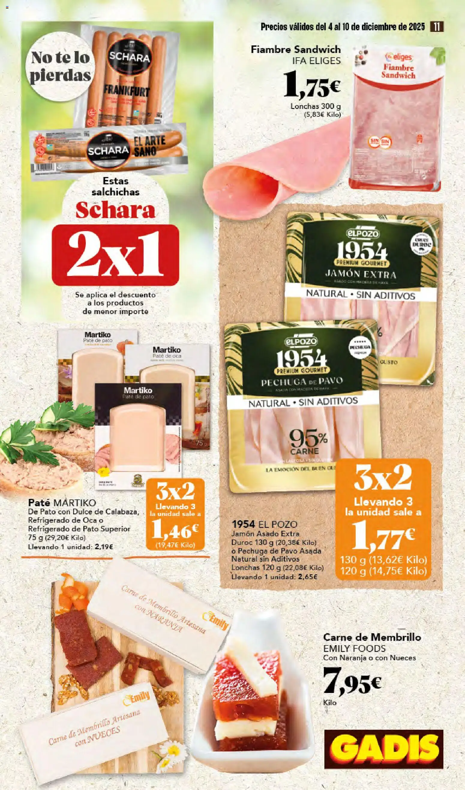Gadis - folleto │ válido desde el 04.12.2025 | Página: 11 | Productos: Jamón, Paté, Té