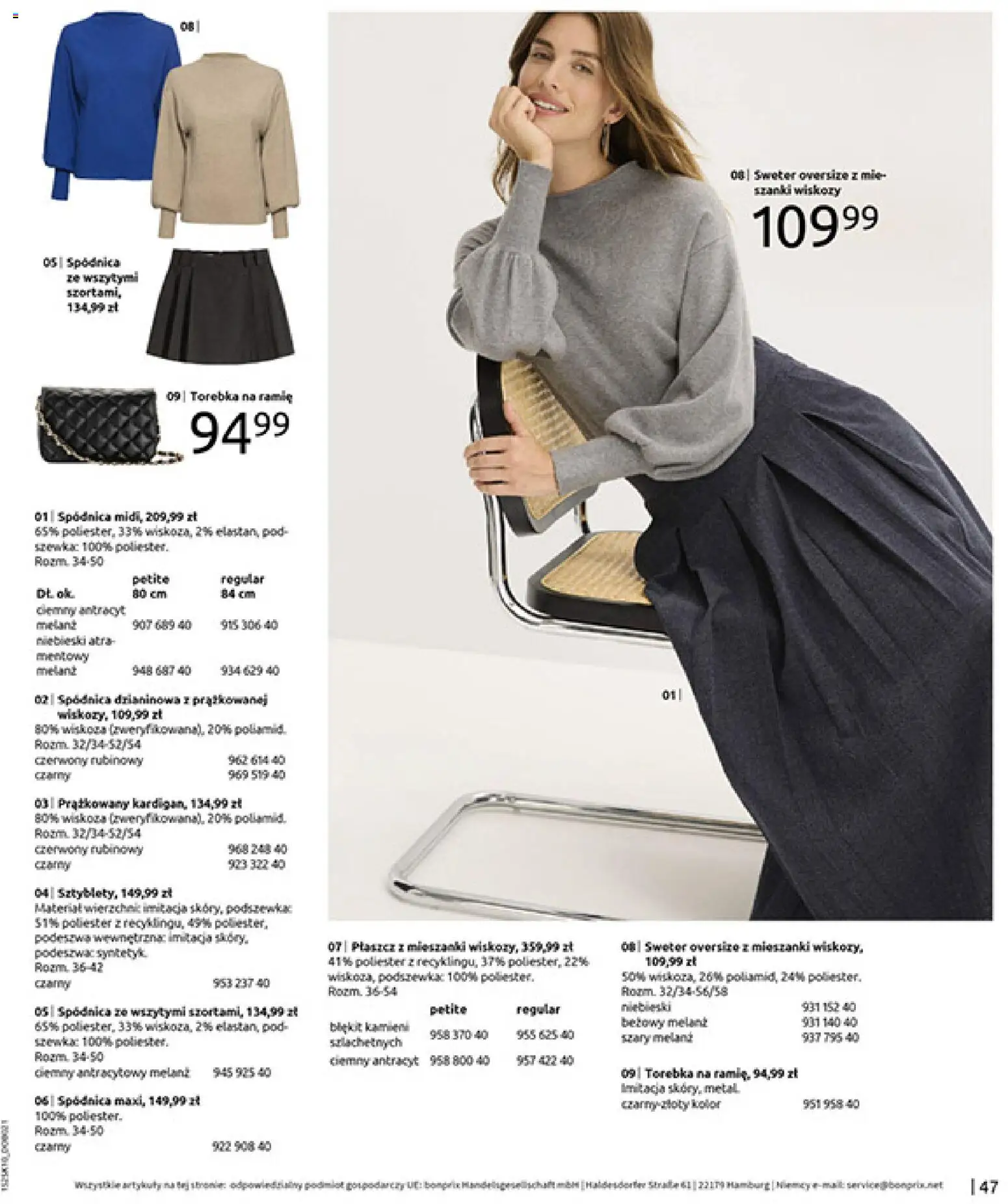 BonPrix Katalog - W Jesiennym Nastroju od 04.11.2025 | Strona: 49 | Produkty: Sweter, Płaszcz, Torebka