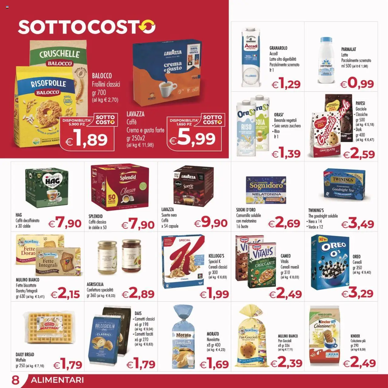 Volantino MerSi Supermercati del 10.09.2025 | Pagina: 8 | Prodotti: Crema, Caffè, Farina, Frollini