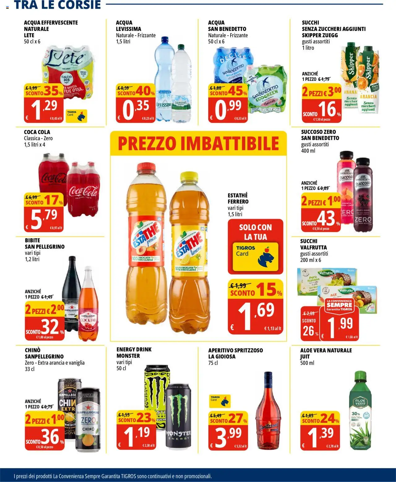 Volantino Tigros del 19.08.2025 | Pagina: 15 | Prodotti: Limone, Bibite, Aloe vera, Coca Cola