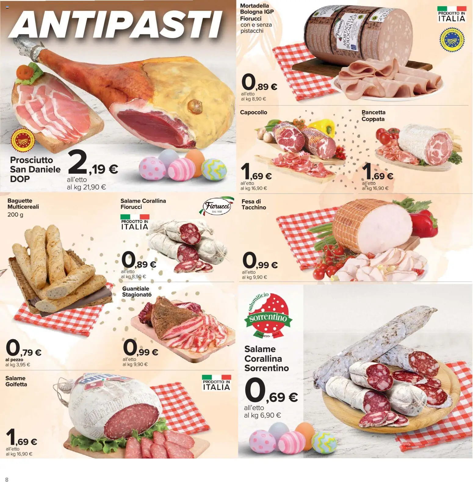 Volantino Carrefour del 24.03.2026 | Pagina: 8 | Prodotti: Pancetta, Prosciutto, Mortadella, Guanciale