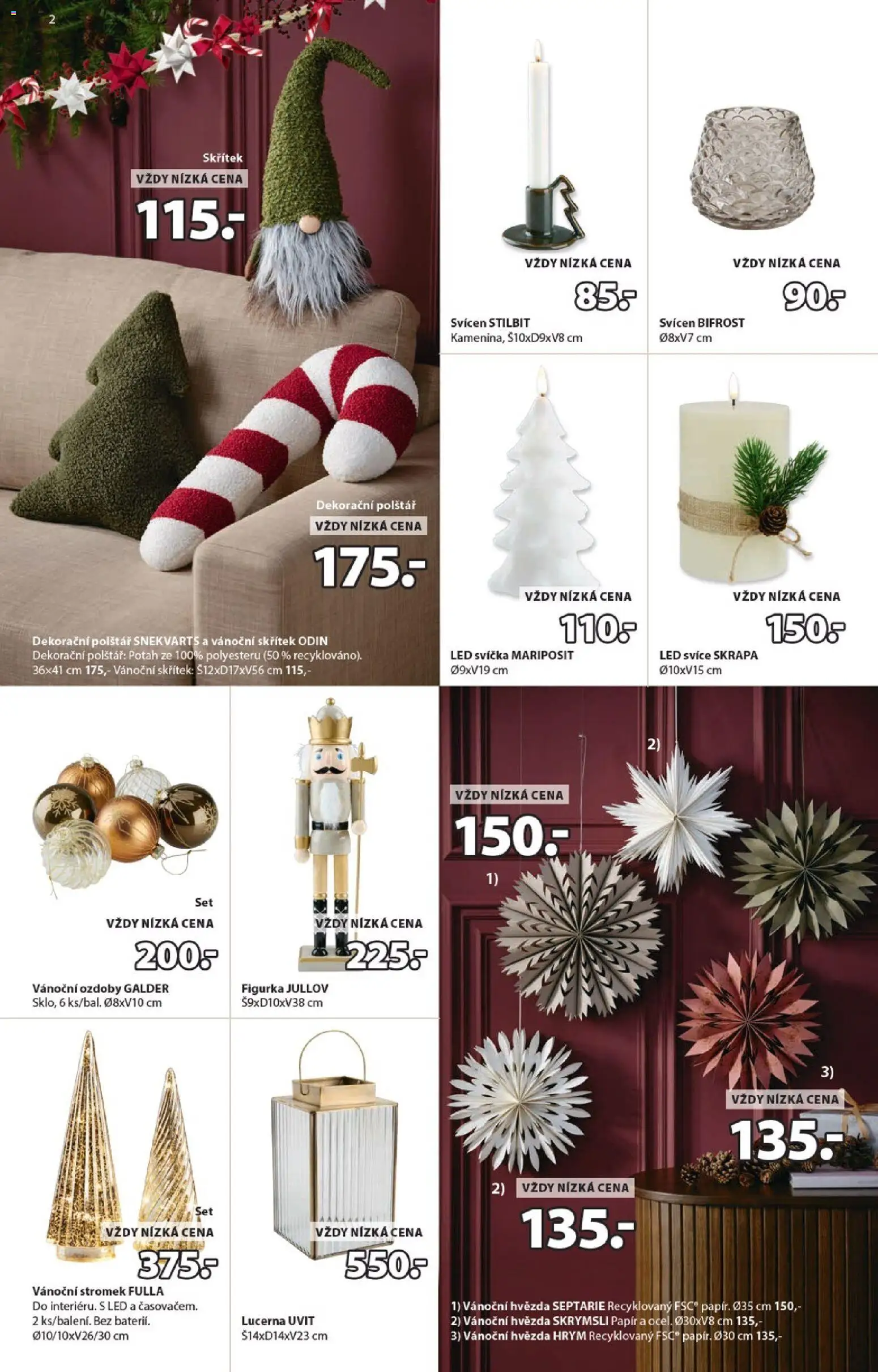 JYSK leták od 24.11.2025 | Strana: 2 | Produkty: Lucerna, Svíčka, Svícen, LED