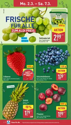 Aldi Prospekt 	 ab 02.03.2026 gültig | Seite: 2 | Produkte: Pflaumen, Ananas, Erdbeeren