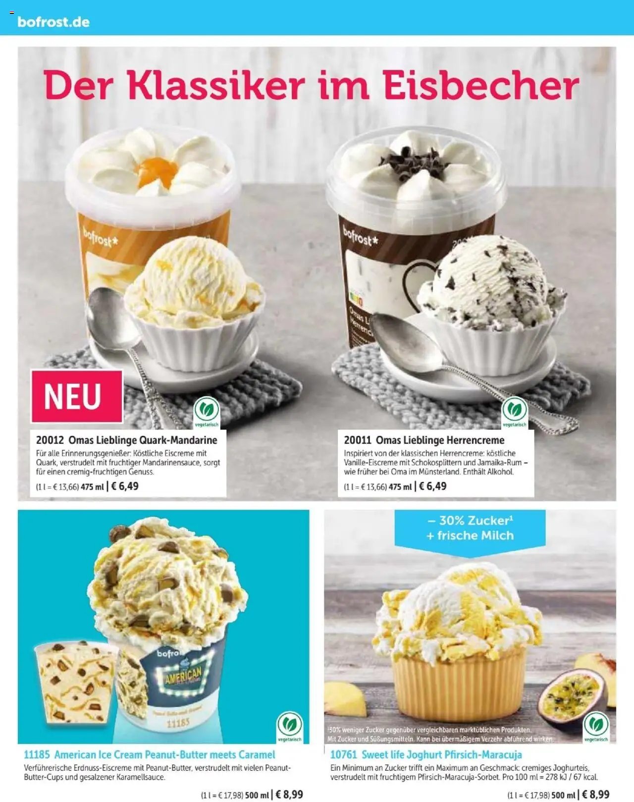 Bofrost Katalog - gültig ab dem 07.09.2025 | Seite: 14 | Produkte: Milch, Joghurt, Eiscreme, Zucker