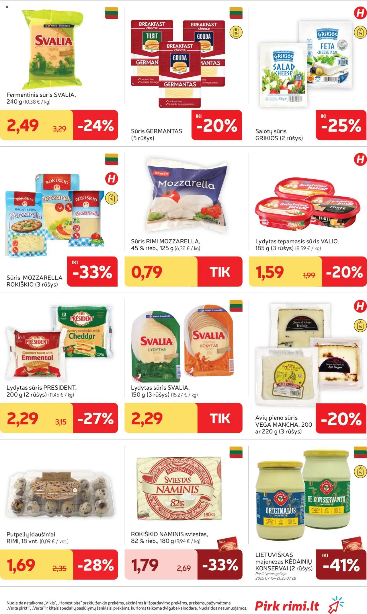Rimi - Leidinys│galioja nuo 22.07.2025 | Puslapis: 17 | Prekių: Fermentinis sūris, Kiaušiniai, Konservai, Lydytas sūris