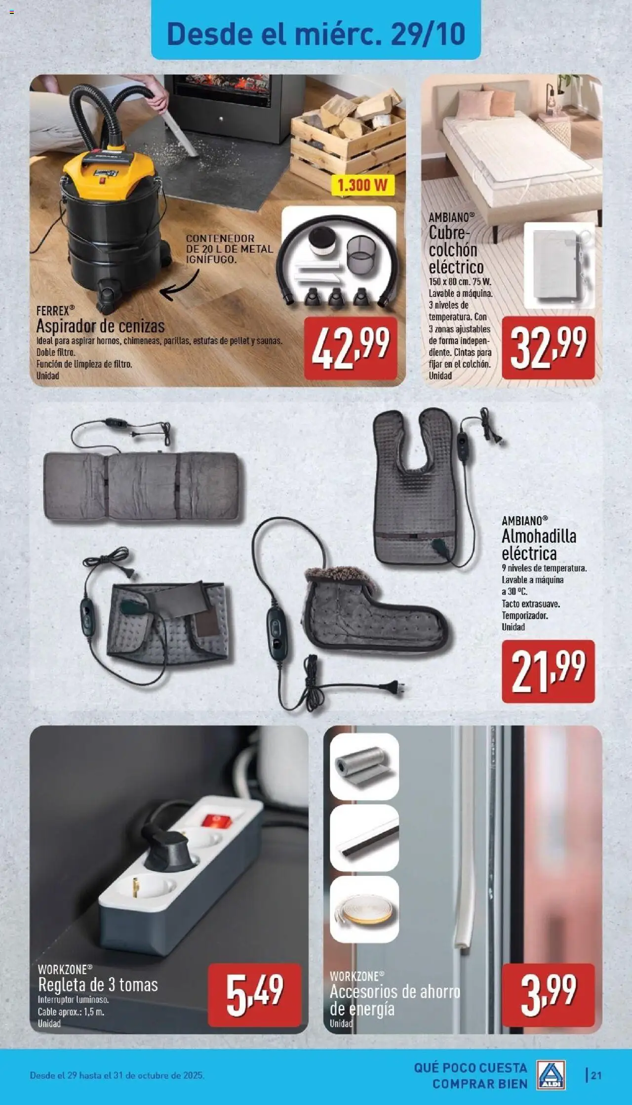 Aldi folleto Baleares │ válido desde el 27.10.2025 | Página: 21 | Productos: Colchon, Cable, Aspirador