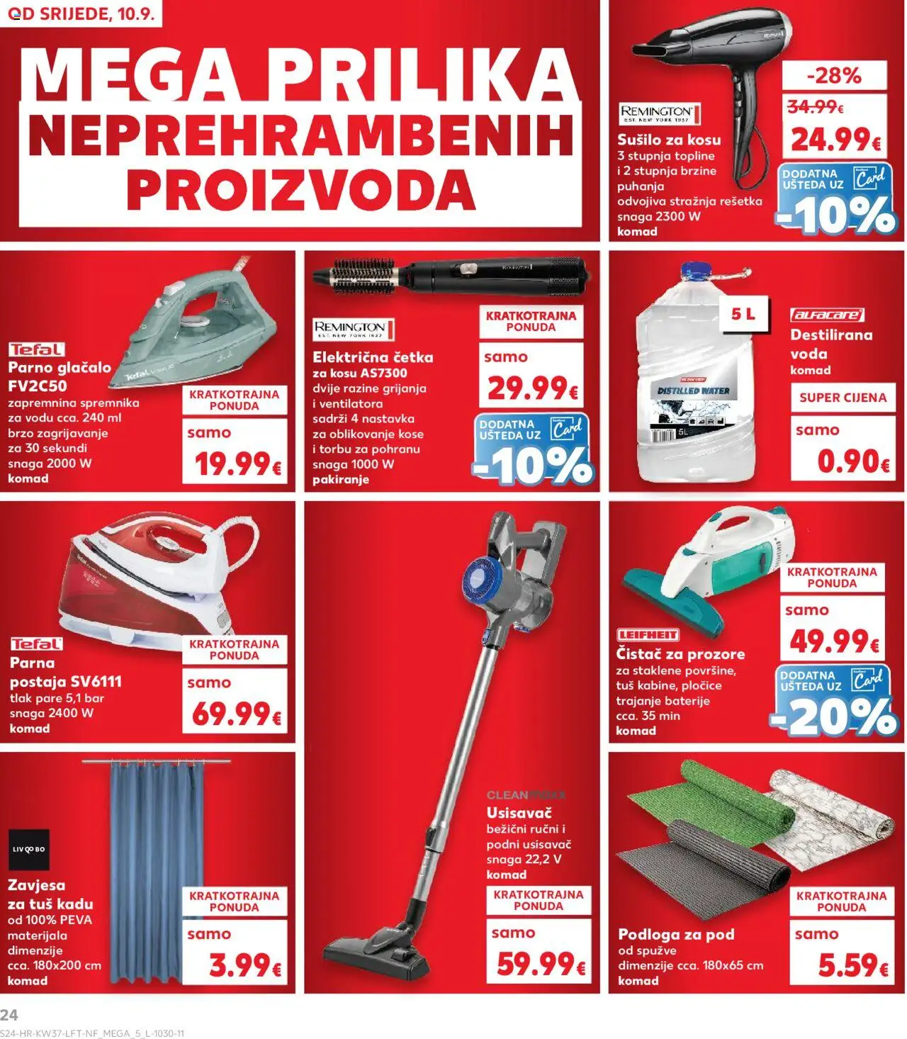 Kaufland katalog | vrijedi od 10.09.2025 | Stranica: 24 | Proizvodi: Parna postaja, Pločice, Destilirana voda, Baterije