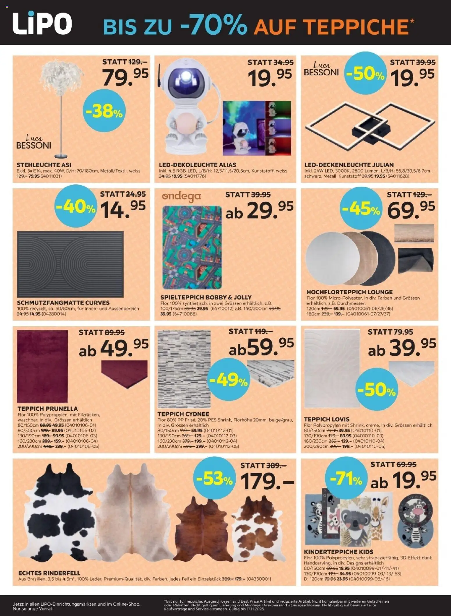 Lipo - Black Friday – gültig ab 04.11.2025 | Seite: 10 | Produkte: Schmutzfangmatte, Teppich