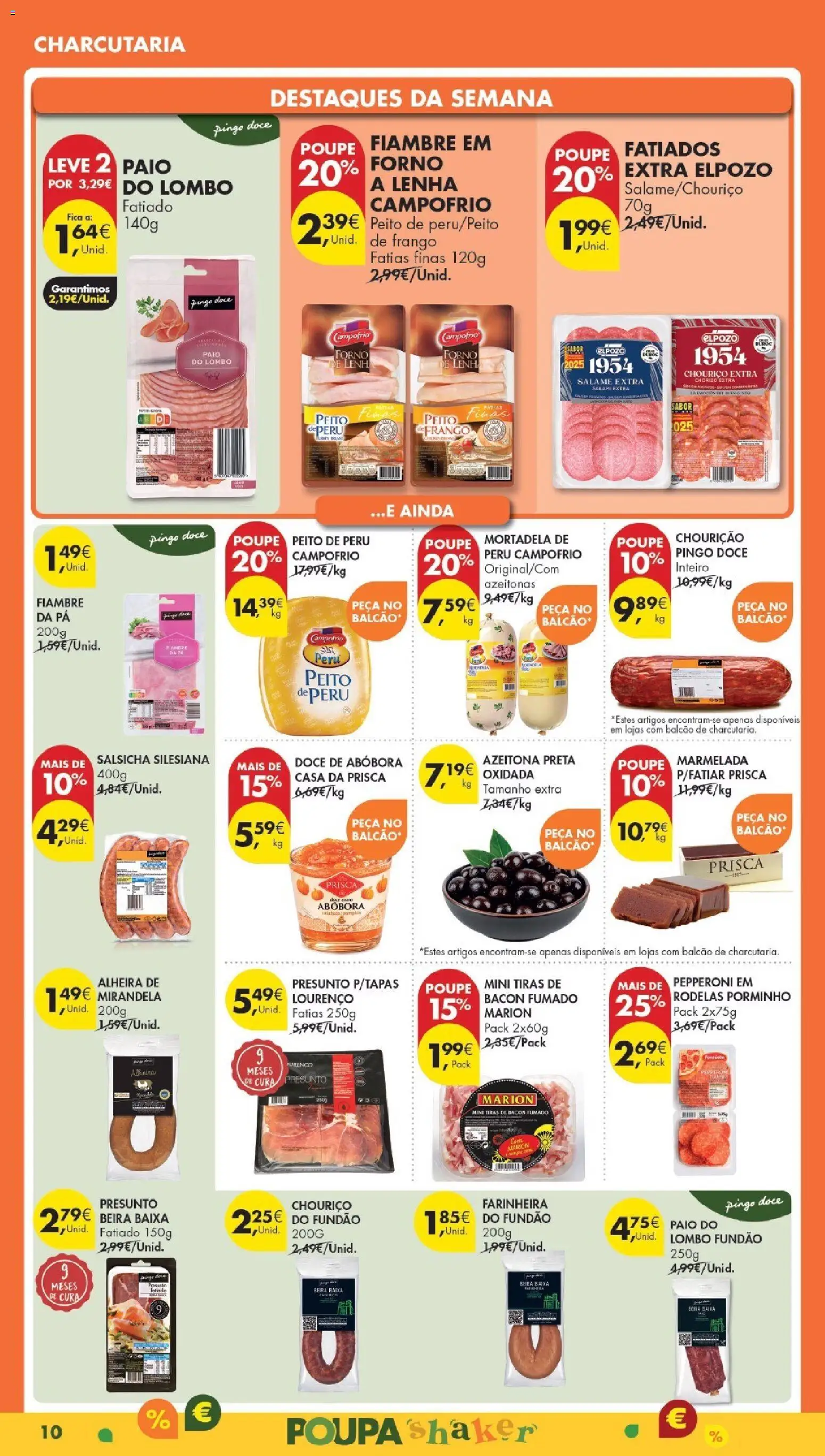 Pingo Doce Poupe Esta Semana Madeira │ válido de 24.02.2026 | Página: 10 | Produtos: Mortadela, Peito de peru, Salame, Chouriço