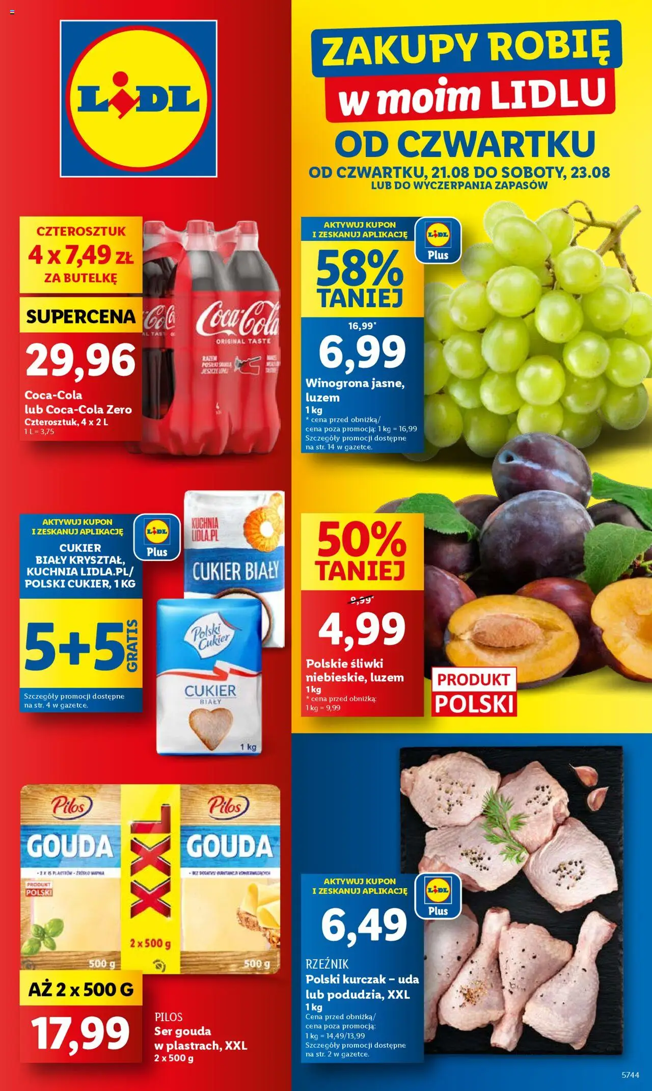 Lidl Gazetka od 21.08.2025 | Strona: 1 | Produkty: Śliwki, Ser, Ser gouda, Cukier