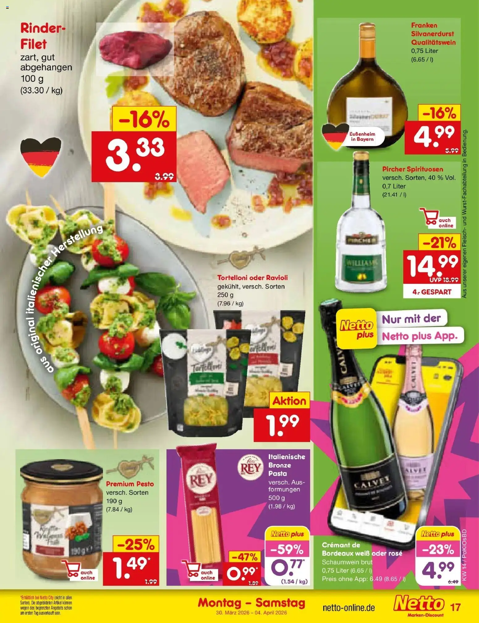 Netto Marken-Discount Prospekt Selb	 – gültig ab 29.03.2026 | Seite: 19 | Produkte: Pasta, Fleisch