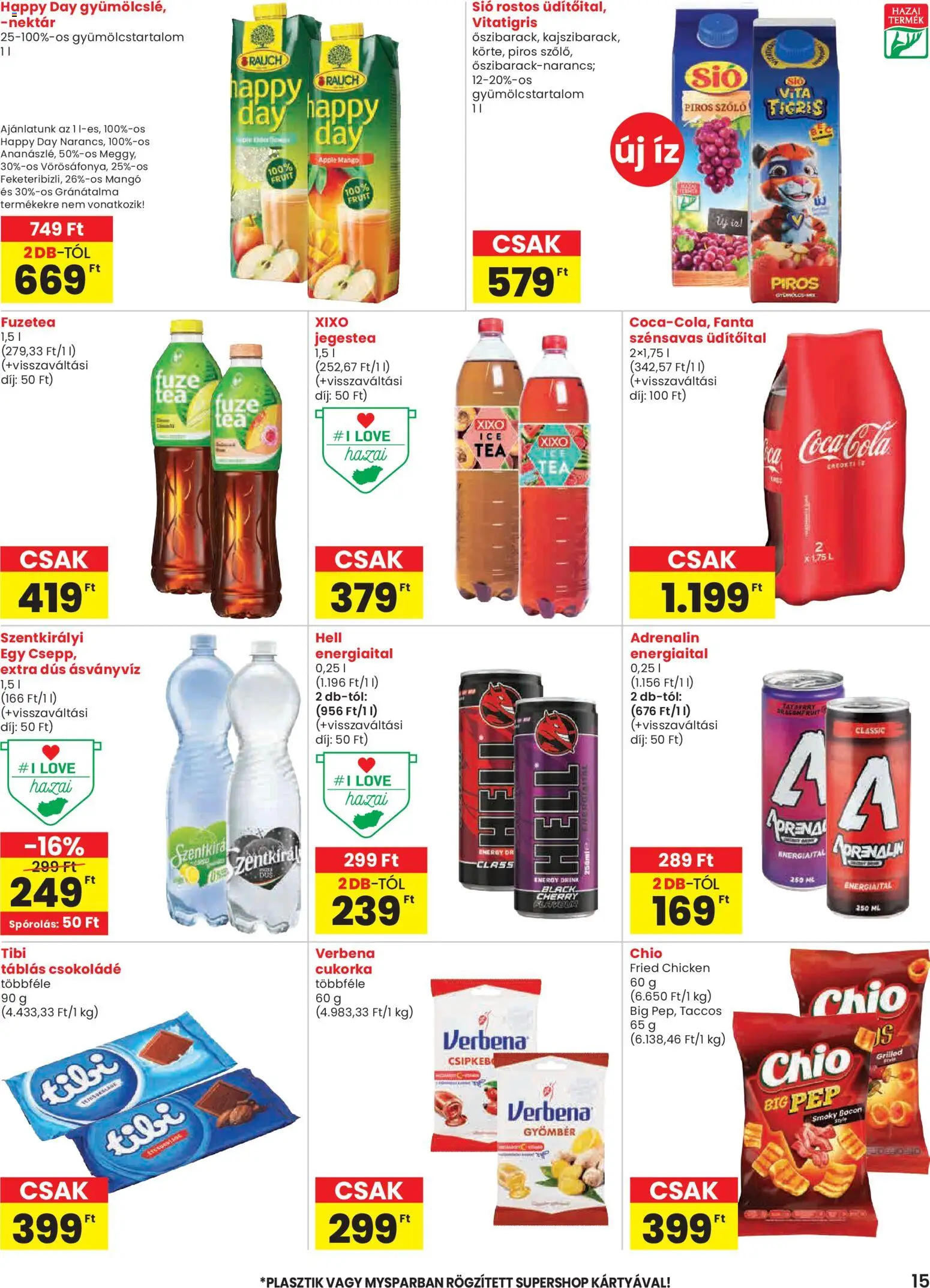Spar akciós ujság - amely érvényes a következő dátumtól: 26.02.2026 | Oldal: 15 | Termékek: Szőlő, Fanta, Cola, Gránátalma