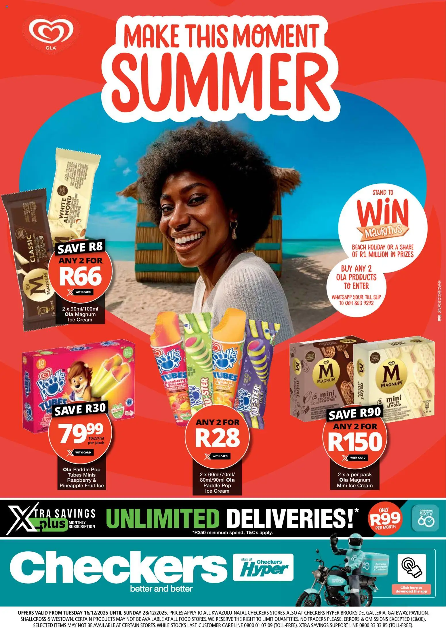 New Checkers catalogue – valid from 16.12.2025 | Page: 1 | Products: Cream, Ice cream, Fruit, Mango