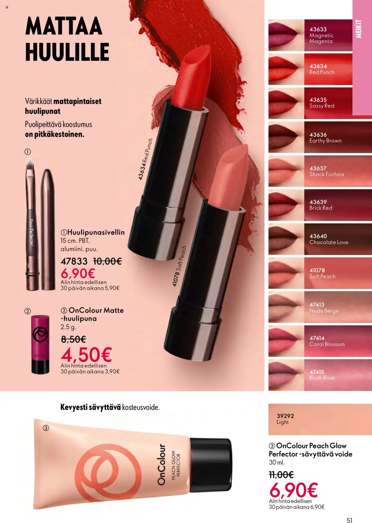 Oriflame - Esite 14 – voimassa 08.10.2025 alkaen | Sivu: 51 | Tuotteet: Huulipuna