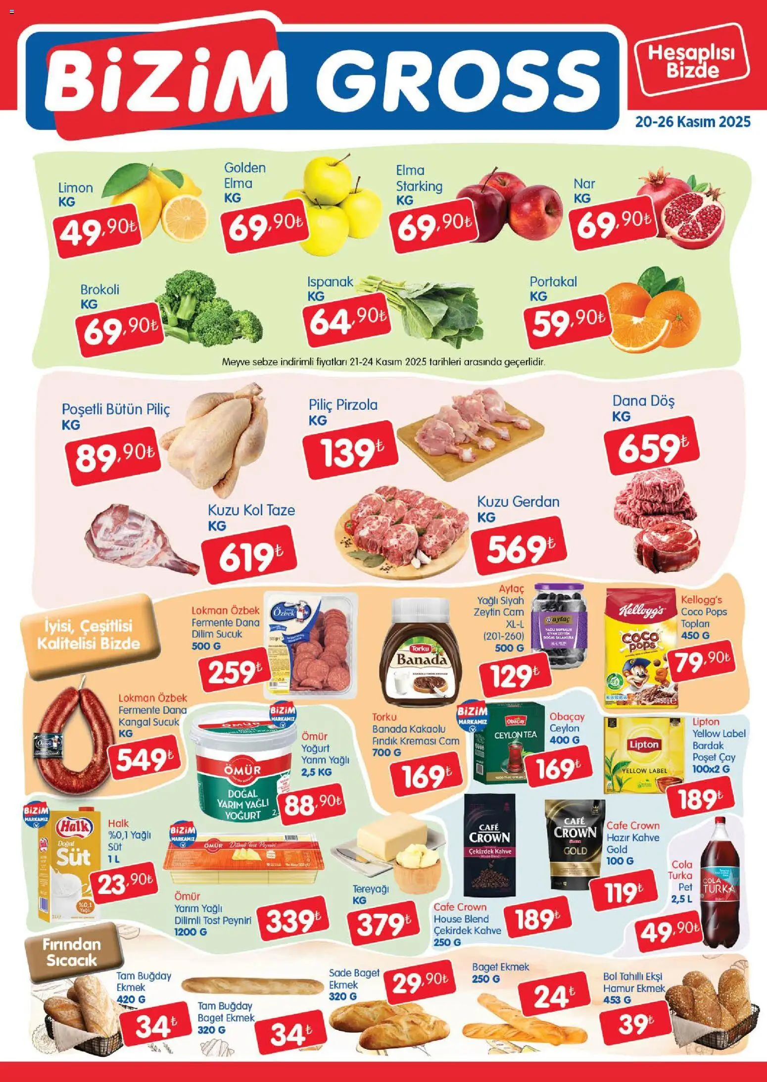 Bizim Toptan - Bizim Gross Fırsat Bülteni - 20.11.2025 tarihinden itibaren geçerlidir | Sayfa: 2 | Ürünler: Peynir, Meyve, Limon, Piliç