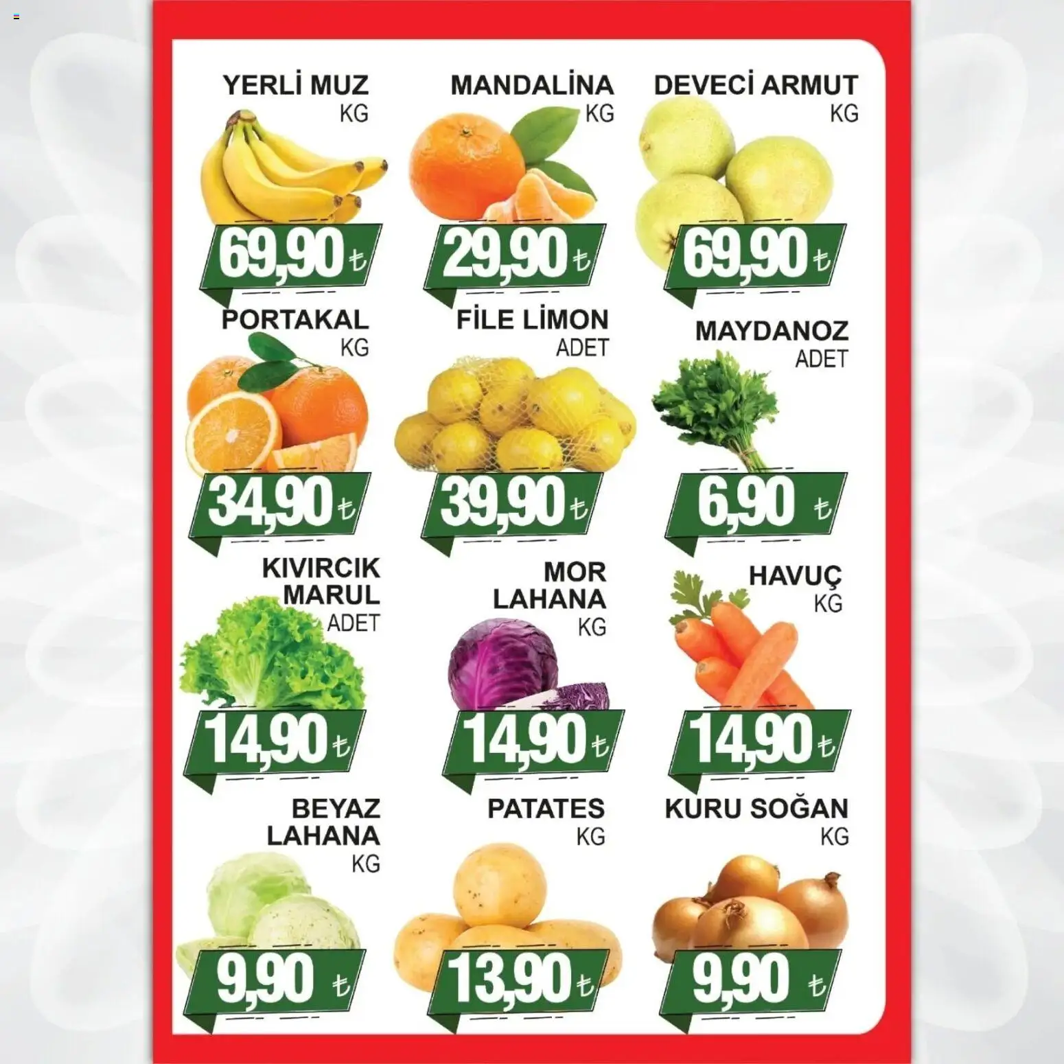 Furpa Katalog - 12.12.2025 tarihinden itibaren geçerlidir | Sayfa: 5 | Ürünler: Muz, Mandalina, Soğan, Lahana