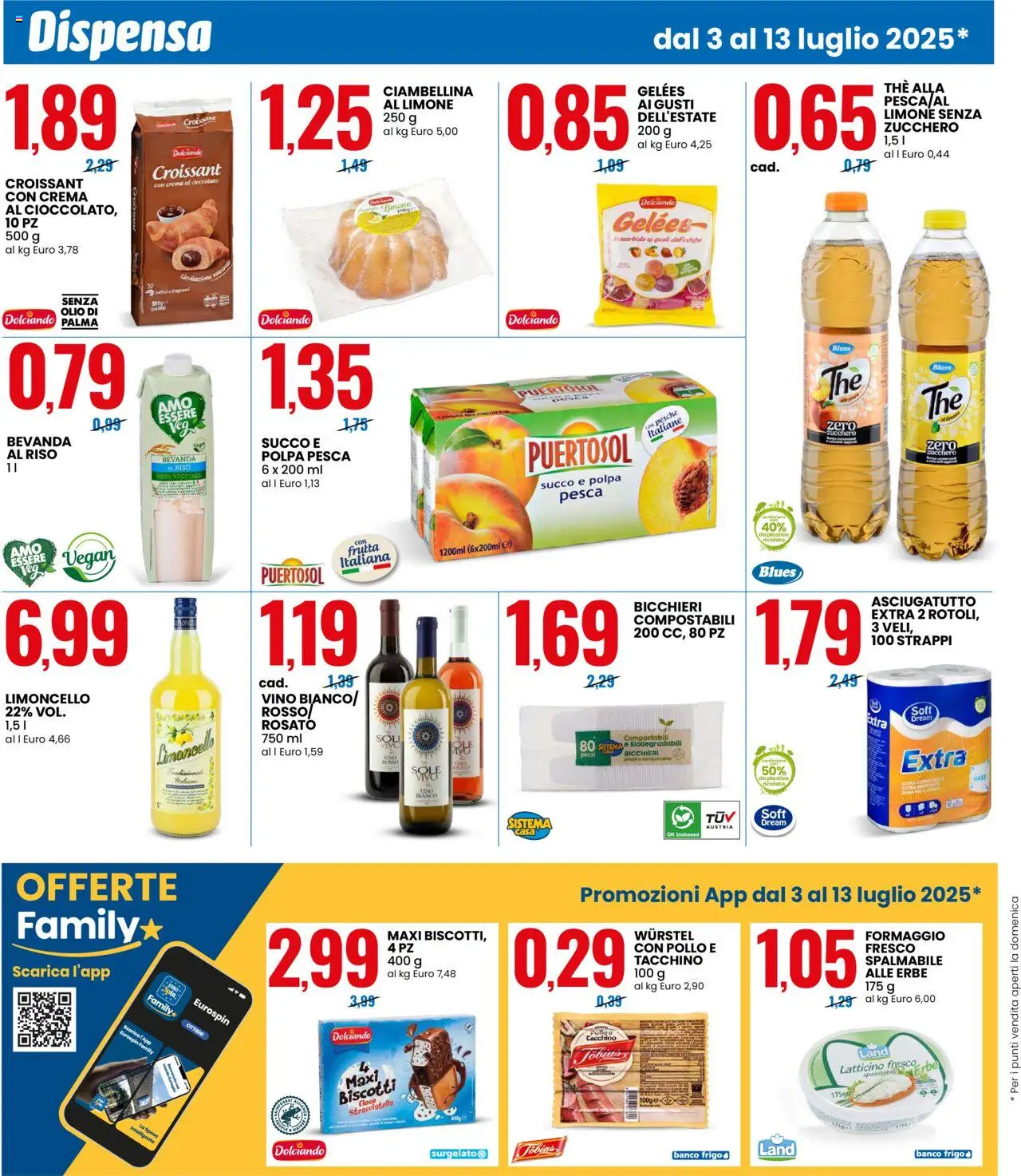 Volantino Eurospin del 03.07.2025 | Pagina: 6 | Prodotti: Olio, Pesca, Croissant, Asciugatutto