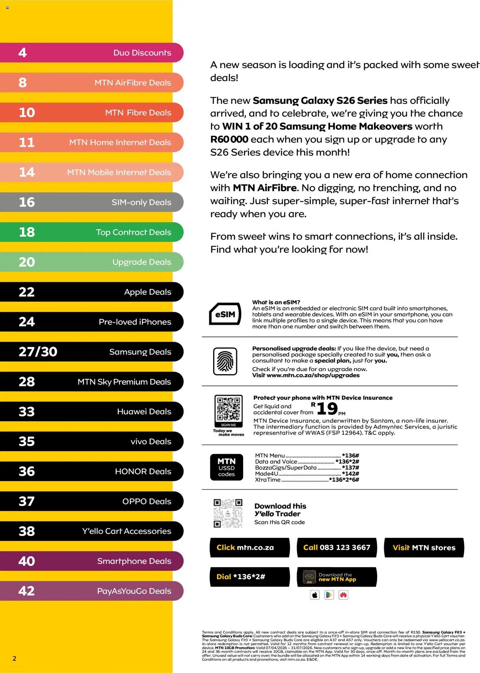 New MTN catalogue – valid from 07.04.2026 | Page: 2 | Products: Phone, Suit, Smartphone, Switch