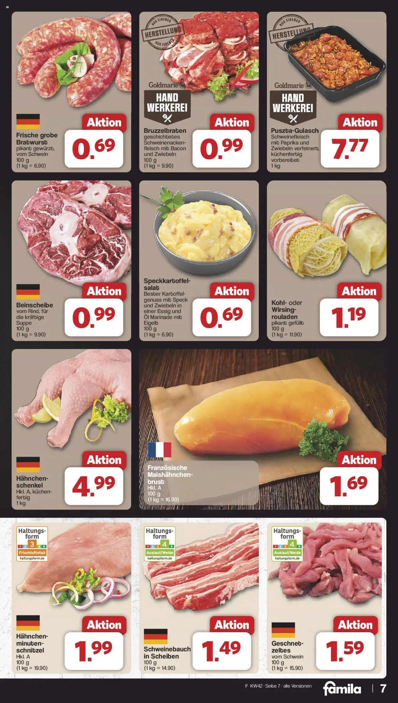 Famila Nordwest Prospekt 	 – gültig ab 13.10.2025 | Seite: 7 | Produkte: Öl, Bratwurst, Schnitzel, Fleisch