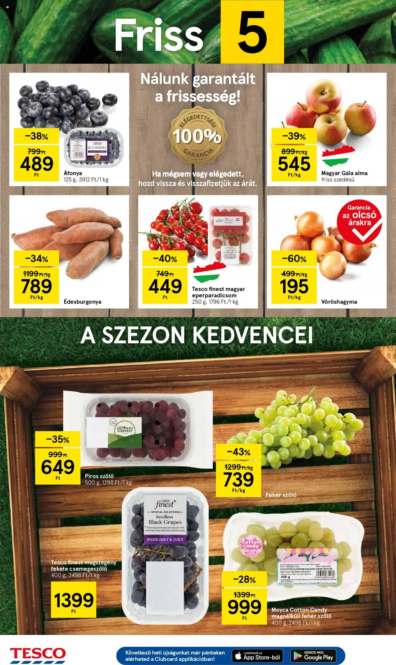 Tesco akciós ujság - amely érvényes a következő dátumtól: 11.09.2025 | Oldal: 2 | Termékek: Szőlő, Áfonya, Vöröshagyma, Alma