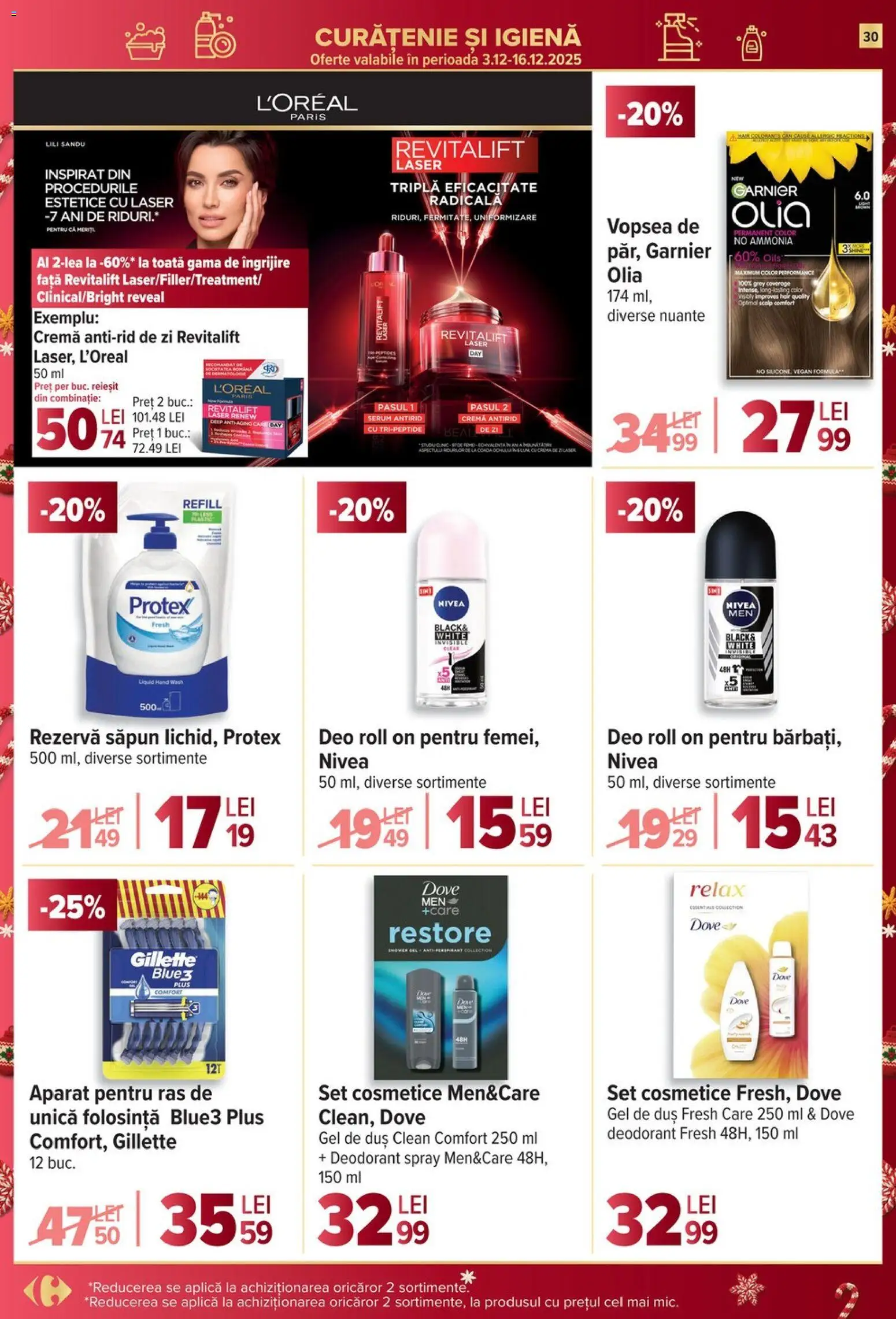Noul catalog Carrefour – valabil de la 10.12.2025 | Pagină: 30 | Produse: Serum, Vopsea, Cremă, Rezervă săpun