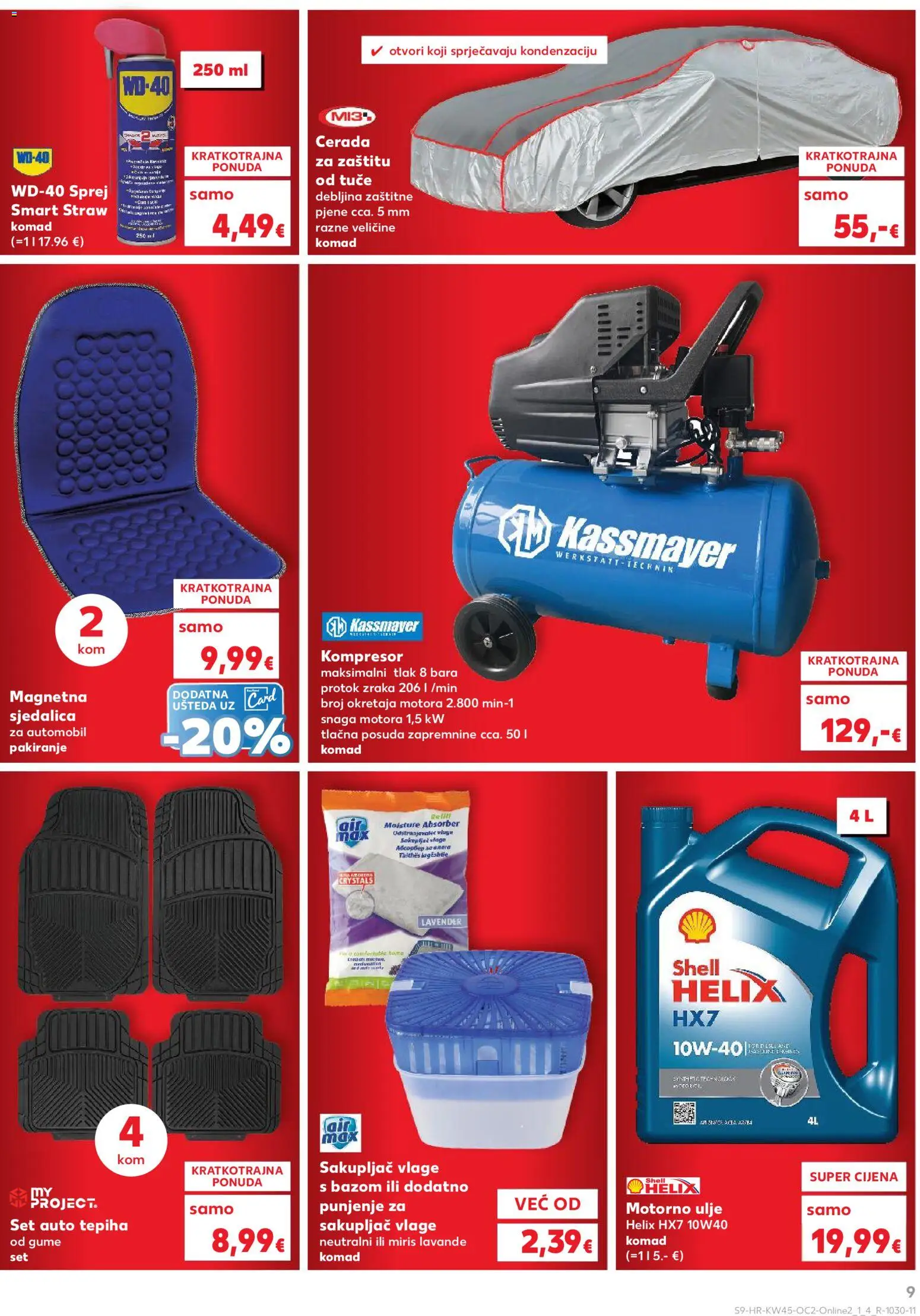 Kaufland katalog | vrijedi od 05.11.2025 | Stranica: 9 | Proizvodi: Motorno ulje, Ulje, WD-40, Kompresor