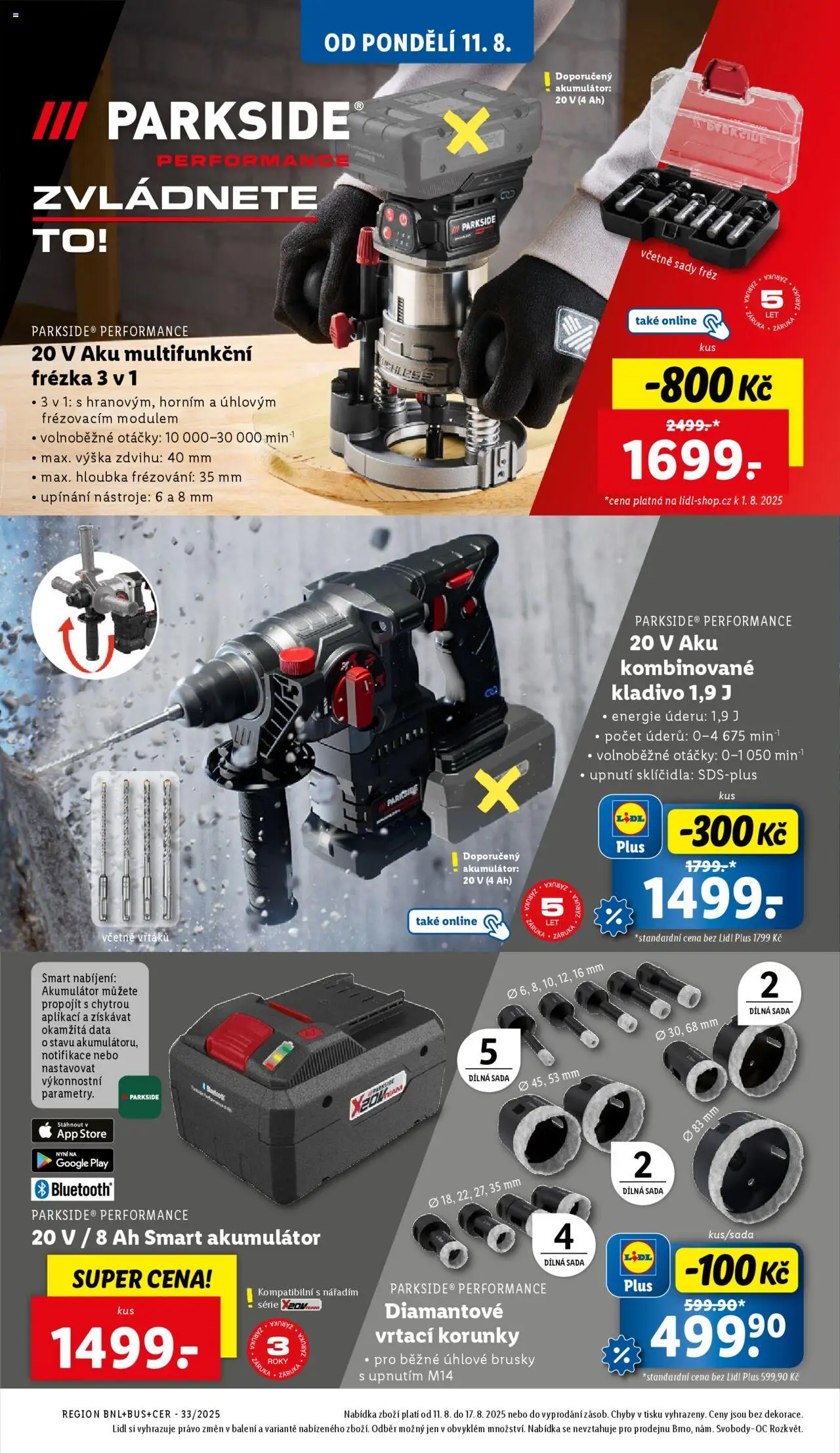 Lidl leták - Spotřební zboží od 11.08.2025 | Strana: 12 | Produkty: Úhlové brusky, Parkside, Kladivo, Frézka