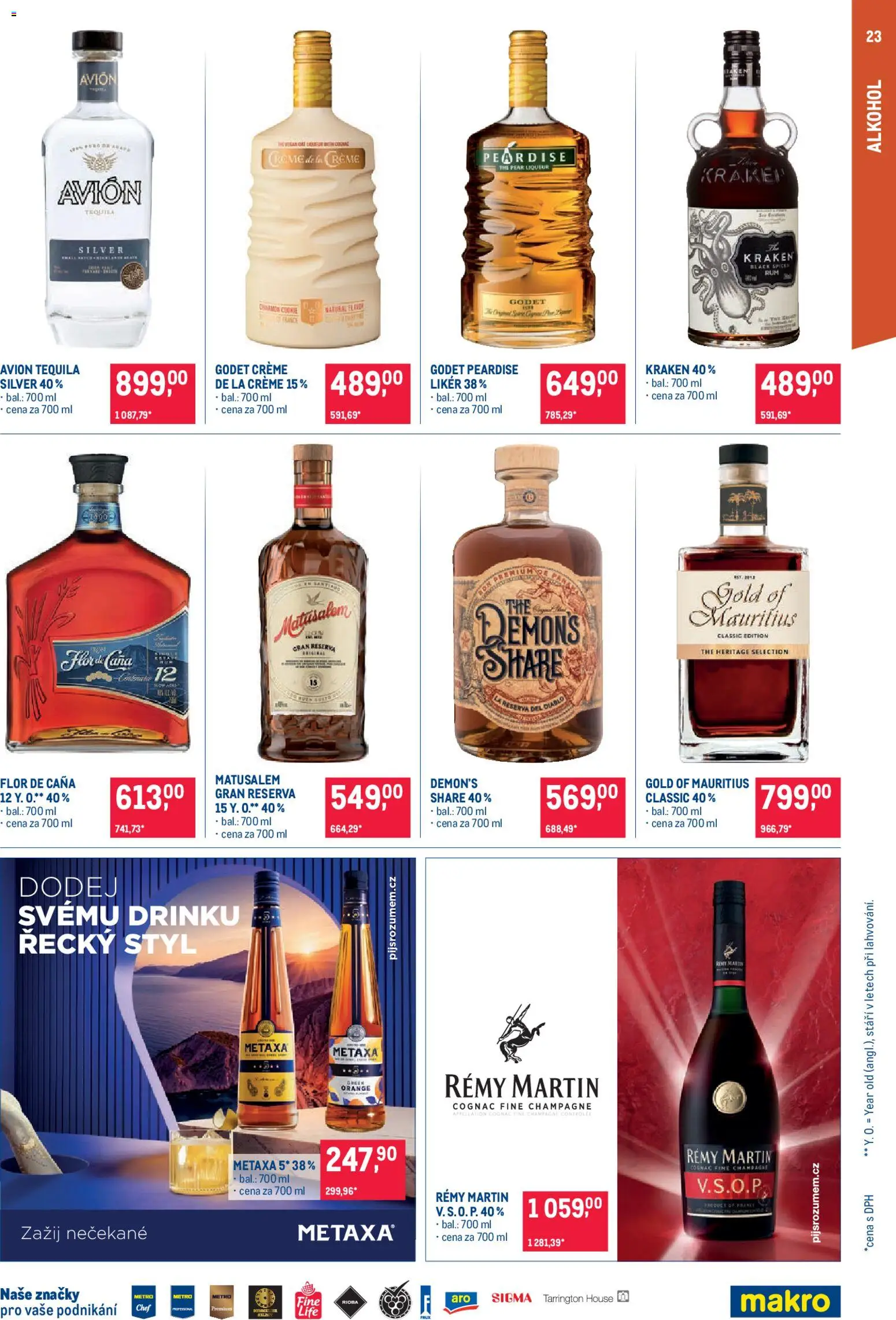 Makro leták - Pro milovníky jídla od 28.01.2026 | Strana: 23 | Produkty: Remy Martin, Likér, Tequila, Champagne
