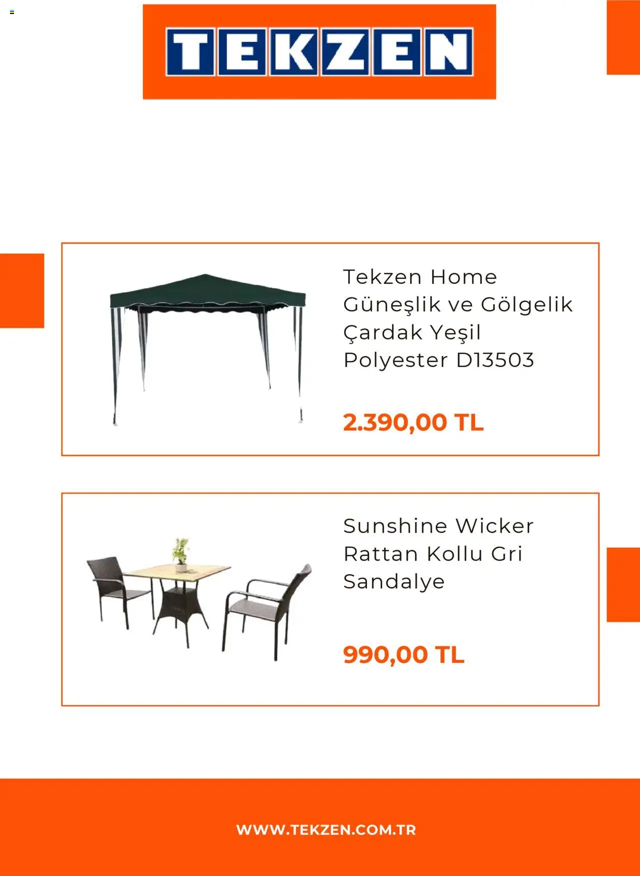 Tekzen Katalog - 11.08.2025 tarihinden itibaren geçerlidir | Sayfa: 3 | Ürünler: Sandalye, Güneşlik