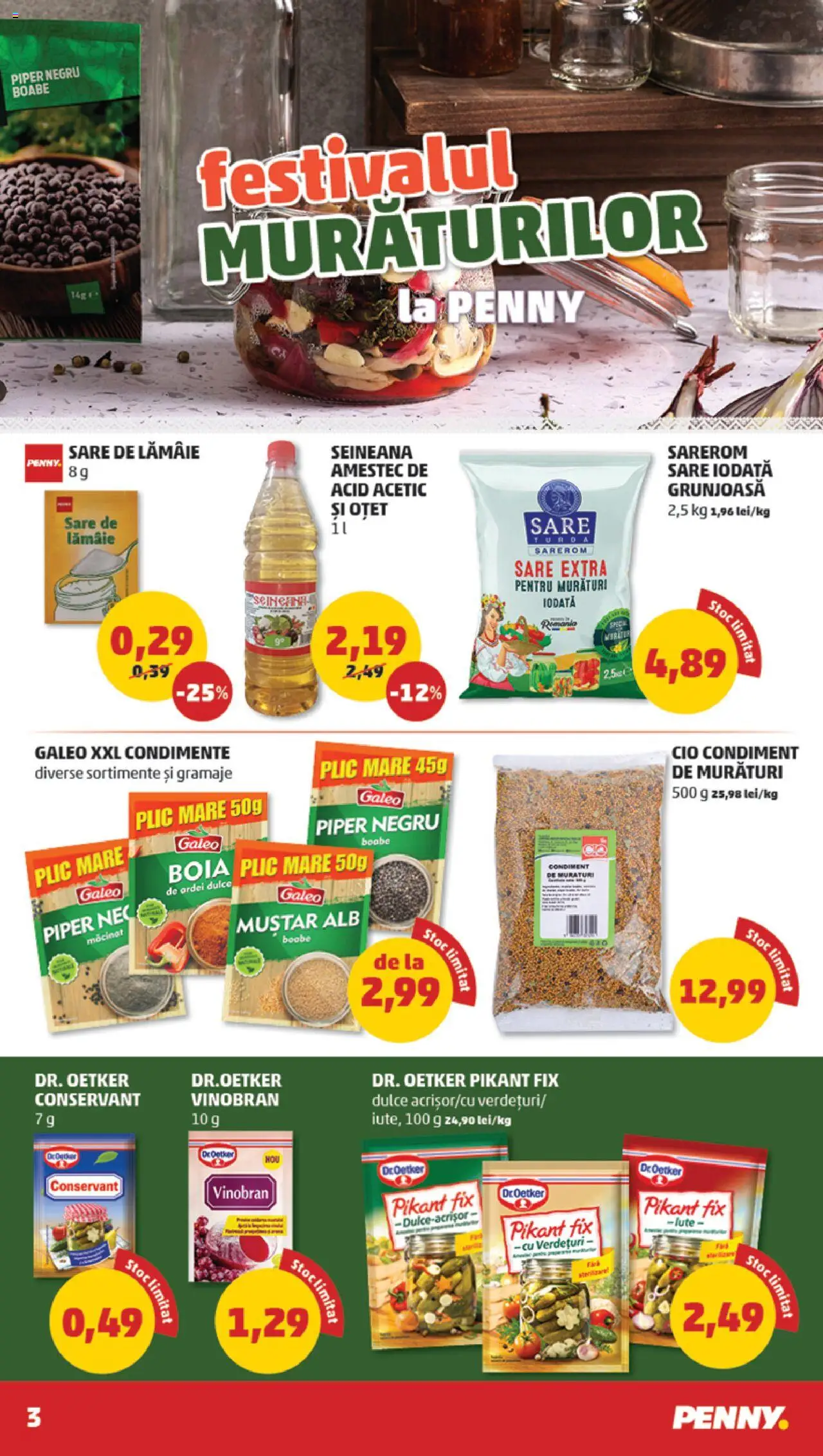 Noul catalog PENNY – valabil de la 17.09.2025 | Pagină: 3 | Produse: Oțet, Muștar, Sare, Piper