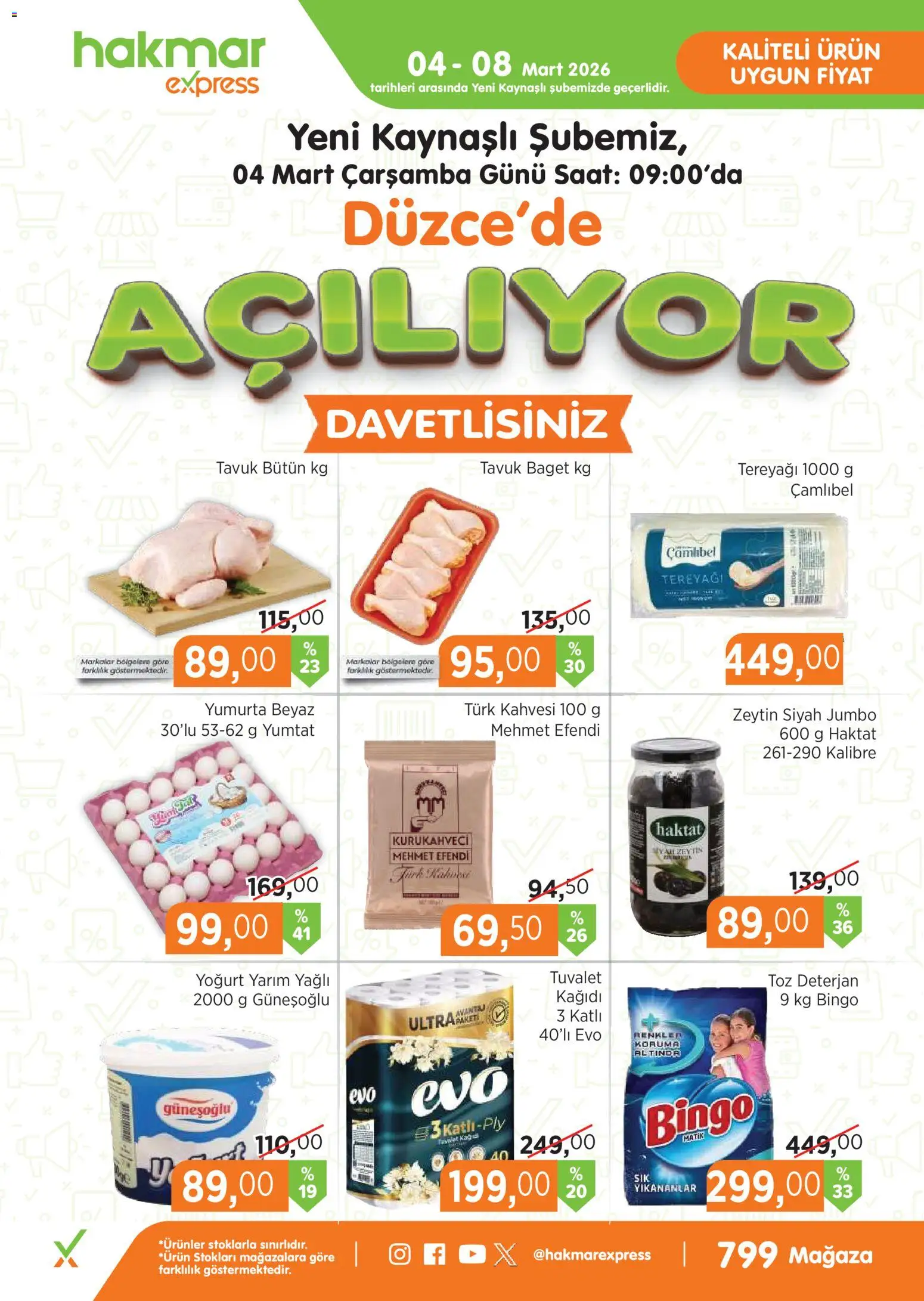 Hakmar Express - Açılış Mağazalarımız - 04.03.2026 tarihinden itibaren geçerlidir | Sayfa: 1 | Ürünler: Tuvalet, Tereyağı, Yoğurt, Zeytin