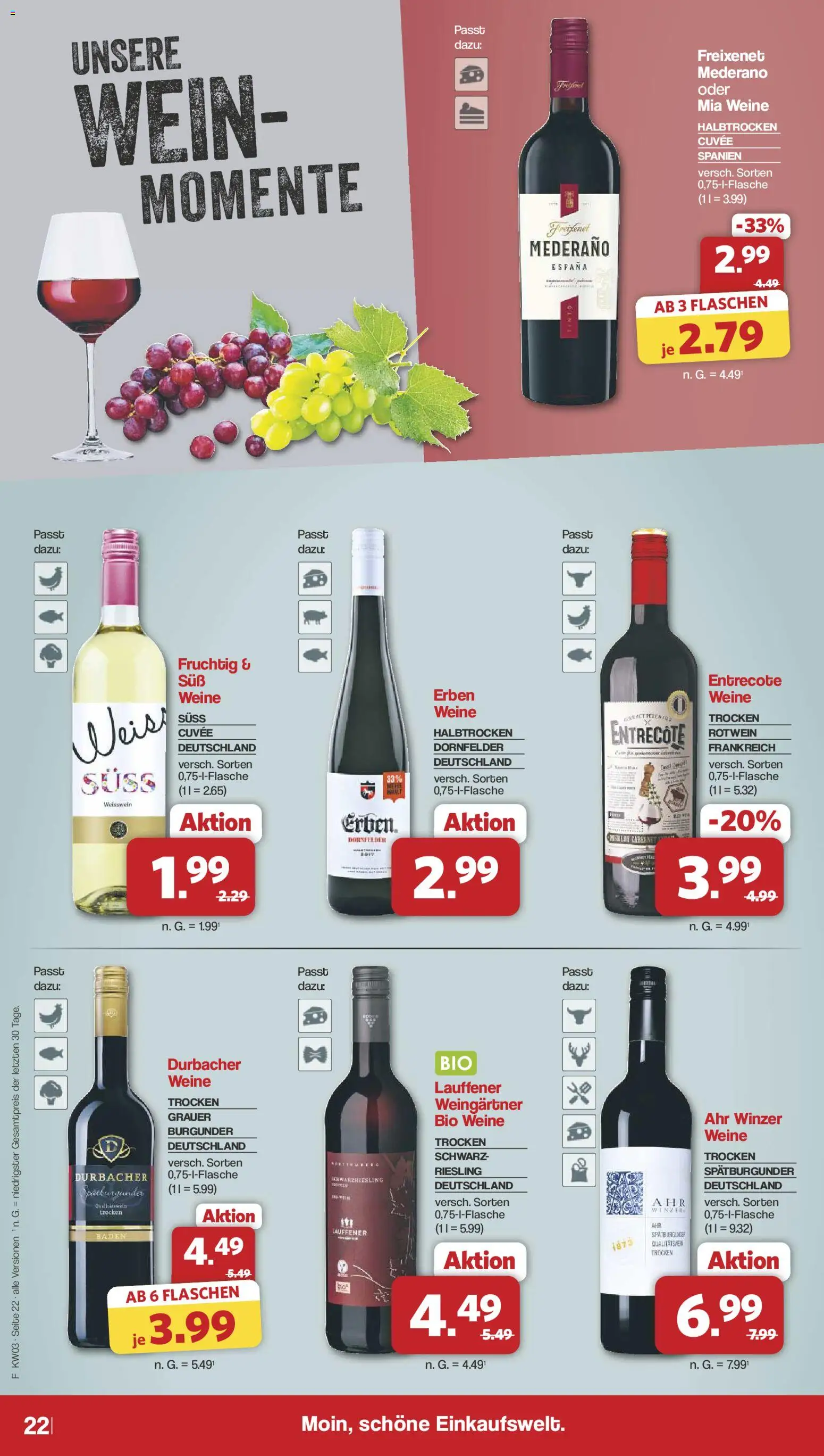Famila Nordwest Prospekt 	 – gültig ab 12.01.2026 | Seite: 22 | Produkte: Weißwein, Rotwein, Entrecote, Wein