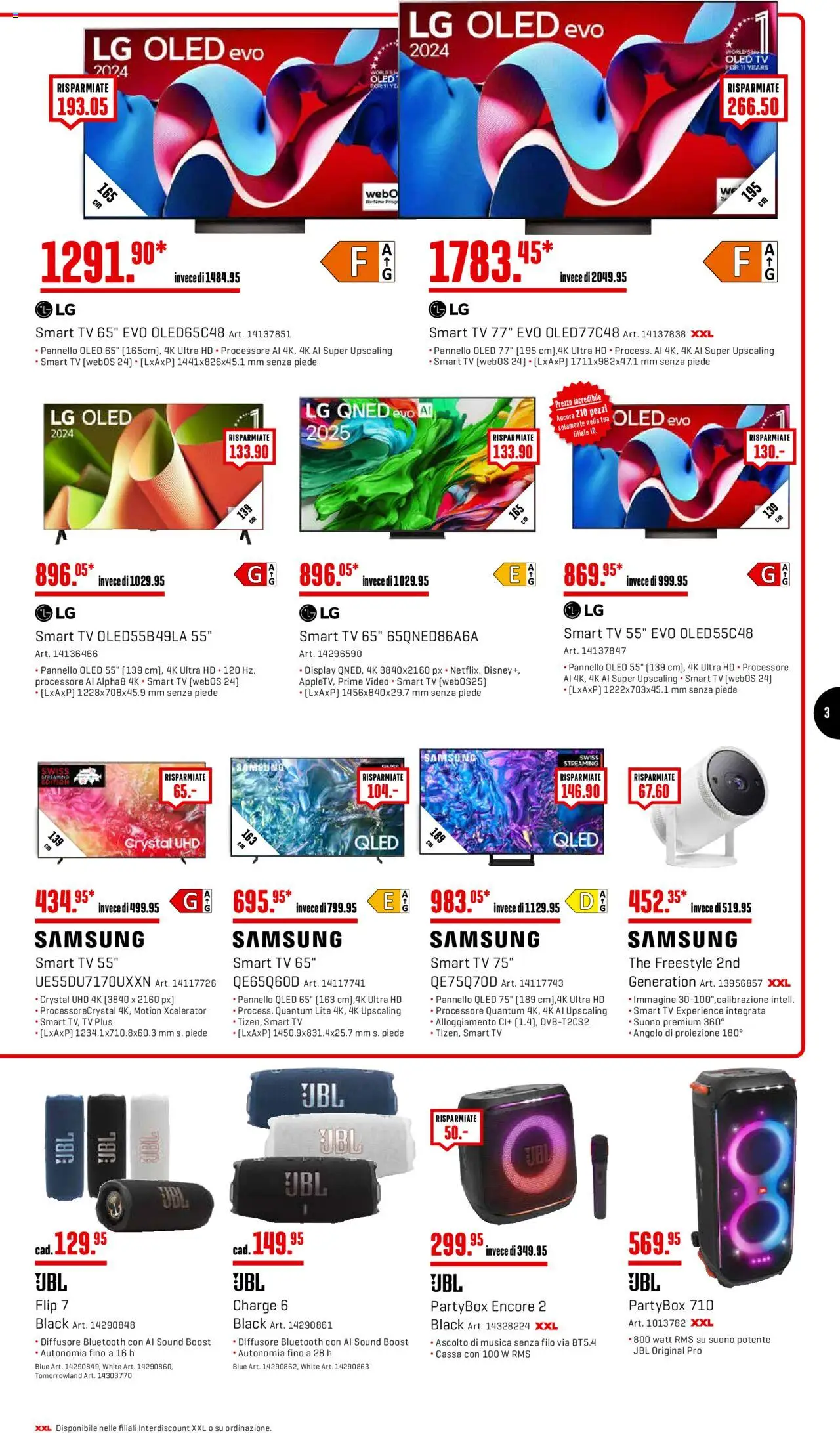 Interdiscount Aktionen IT ab 21.07.2025 | Seite: 3 | Produkte: TV, Samsung, LG