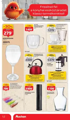 Auchan akciós ujság - amely érvényes a következő dátumtól: 11.09.2025 | Oldal: 12 | Termékek: Tejhabosító, Kávéfőző, Borospohár, Kávé