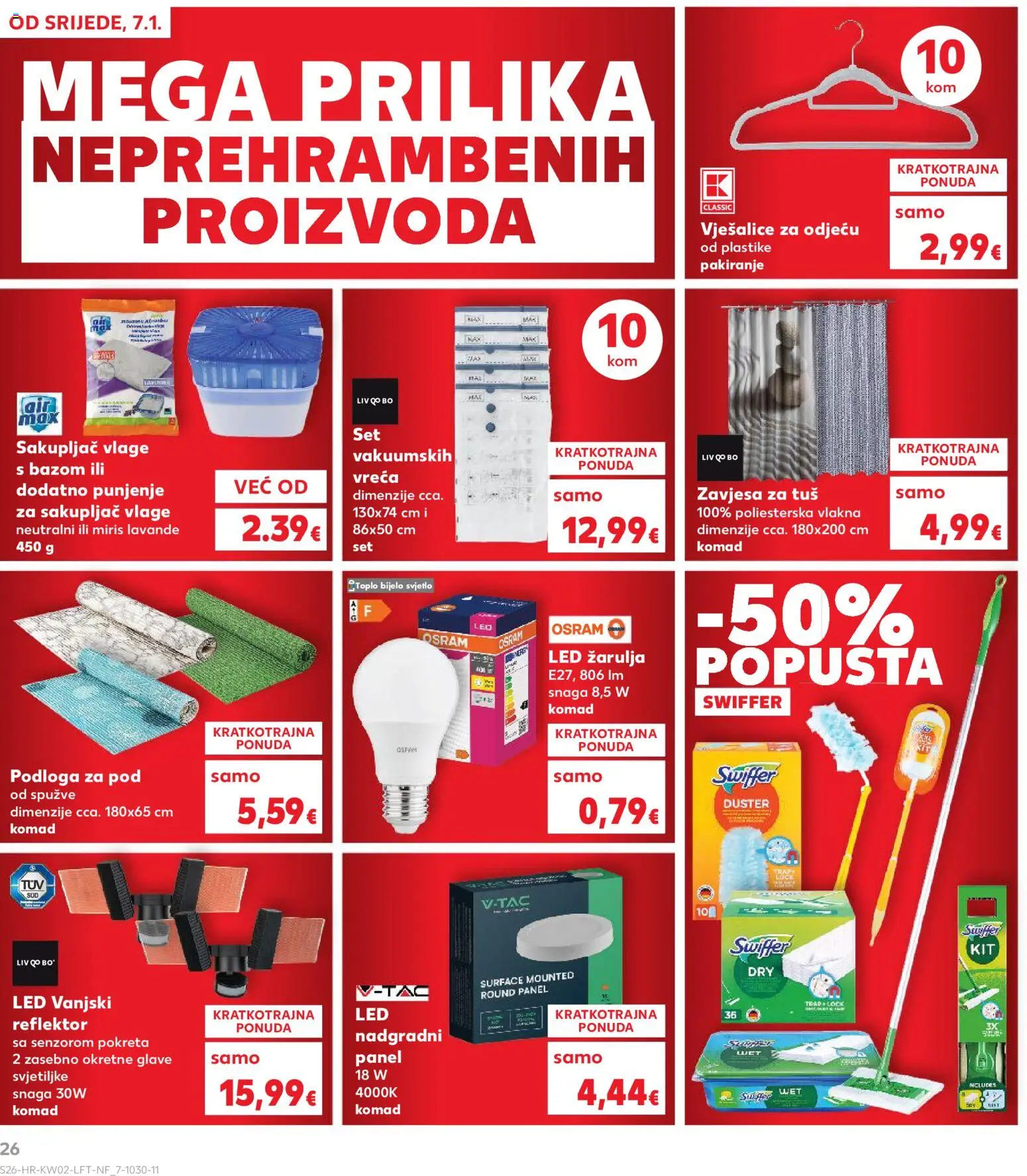 Kaufland katalog | vrijedi od 07.01.2026 | Stranica: 26 | Proizvodi: Tuš, Miris, Reflektor, Vješalice