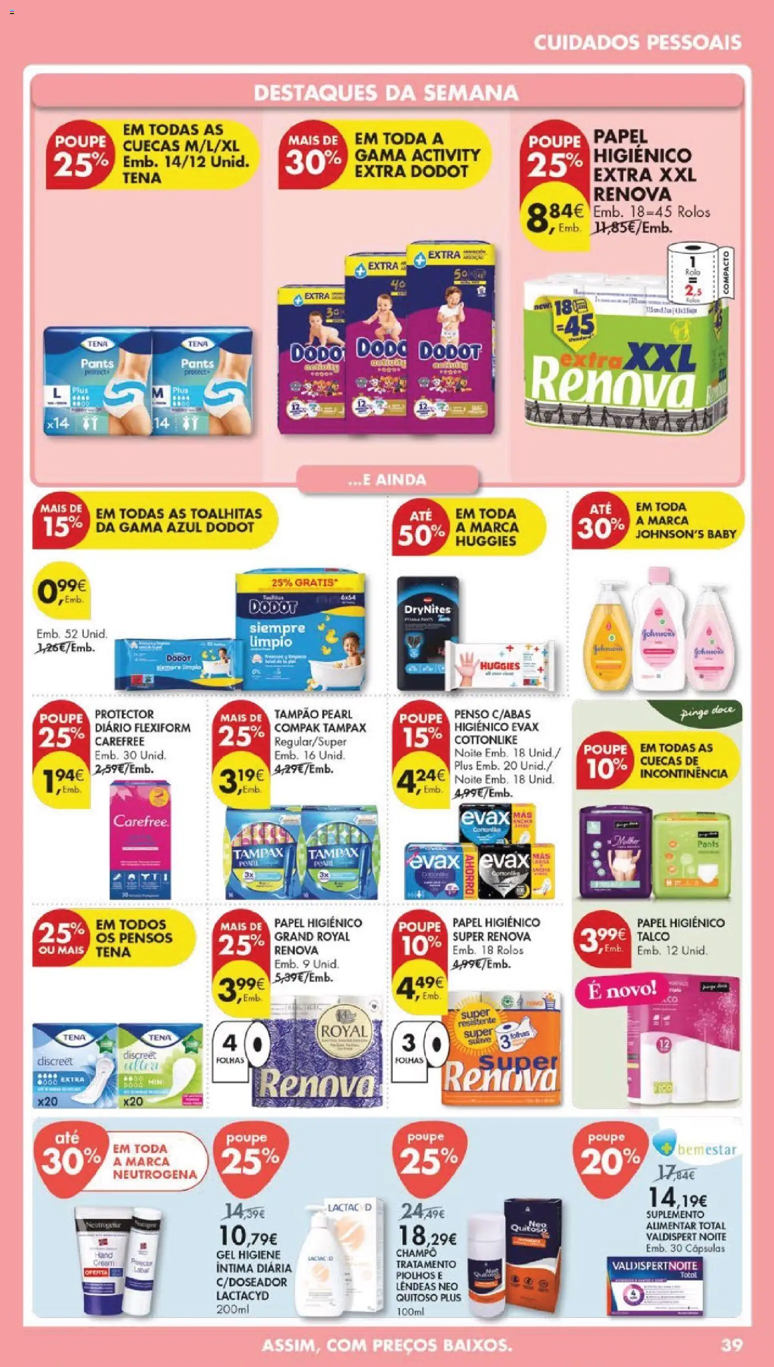 Pingo Doce folheto │ válido de 07.04.2026 | Página: 43 | Produtos: Papel higiénico, Shampoo, Cuecas